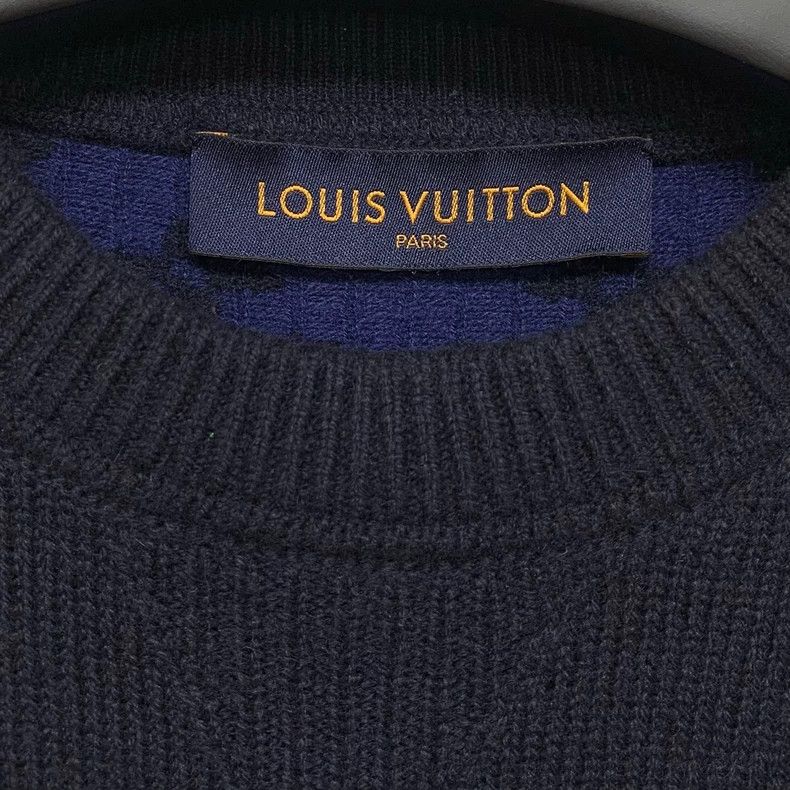 Louis Vuitton Louis Vuitton Dark Blue Full Print Sweater Size US M / EU 48-50 / 2 - 2 Thumbnail