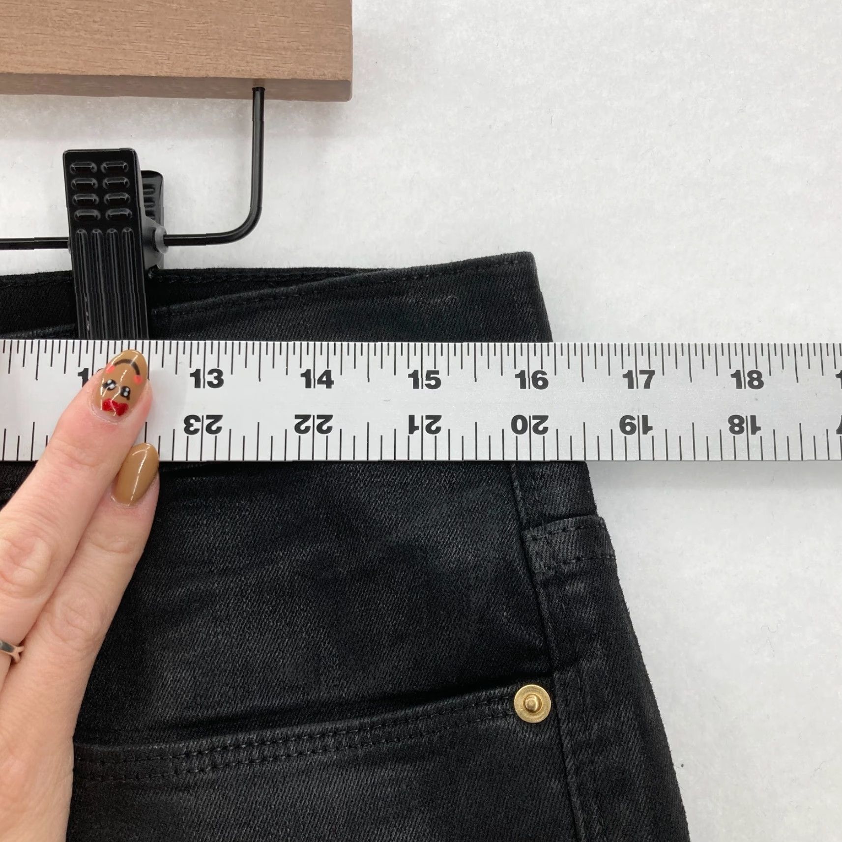 Frame FRAME Le Sylvie Slender Straight Wax Coated Jeans Women's 32 Black Slim Fit Denim 5-Pocket Size 24" / US 00 / IT 34 - 7 Thumbnail