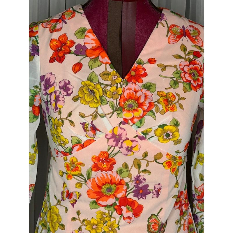 Vintage Vintage maxi dress floral flower power boho orange purple Size S / US 4 / IT 40 - 3 Thumbnail
