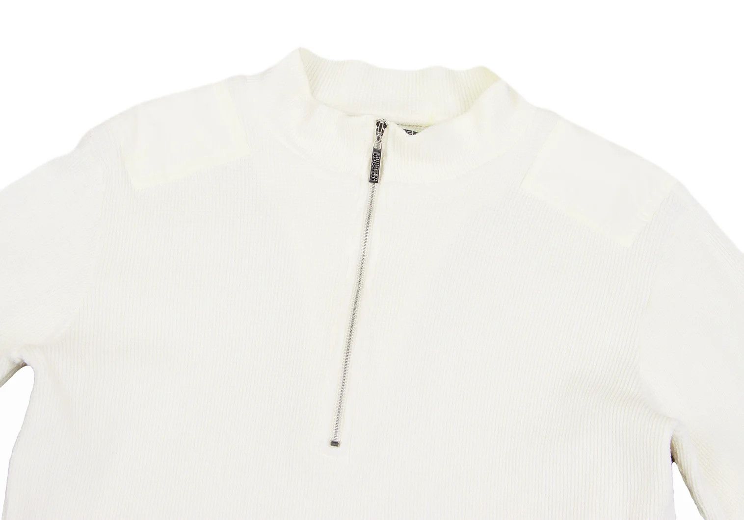 Jean Paul Gaultier Waffle Half-Zip Cut and Sewn Top in Natural Color Size US M / EU 48-50 / 2 - 2 Thumbnail