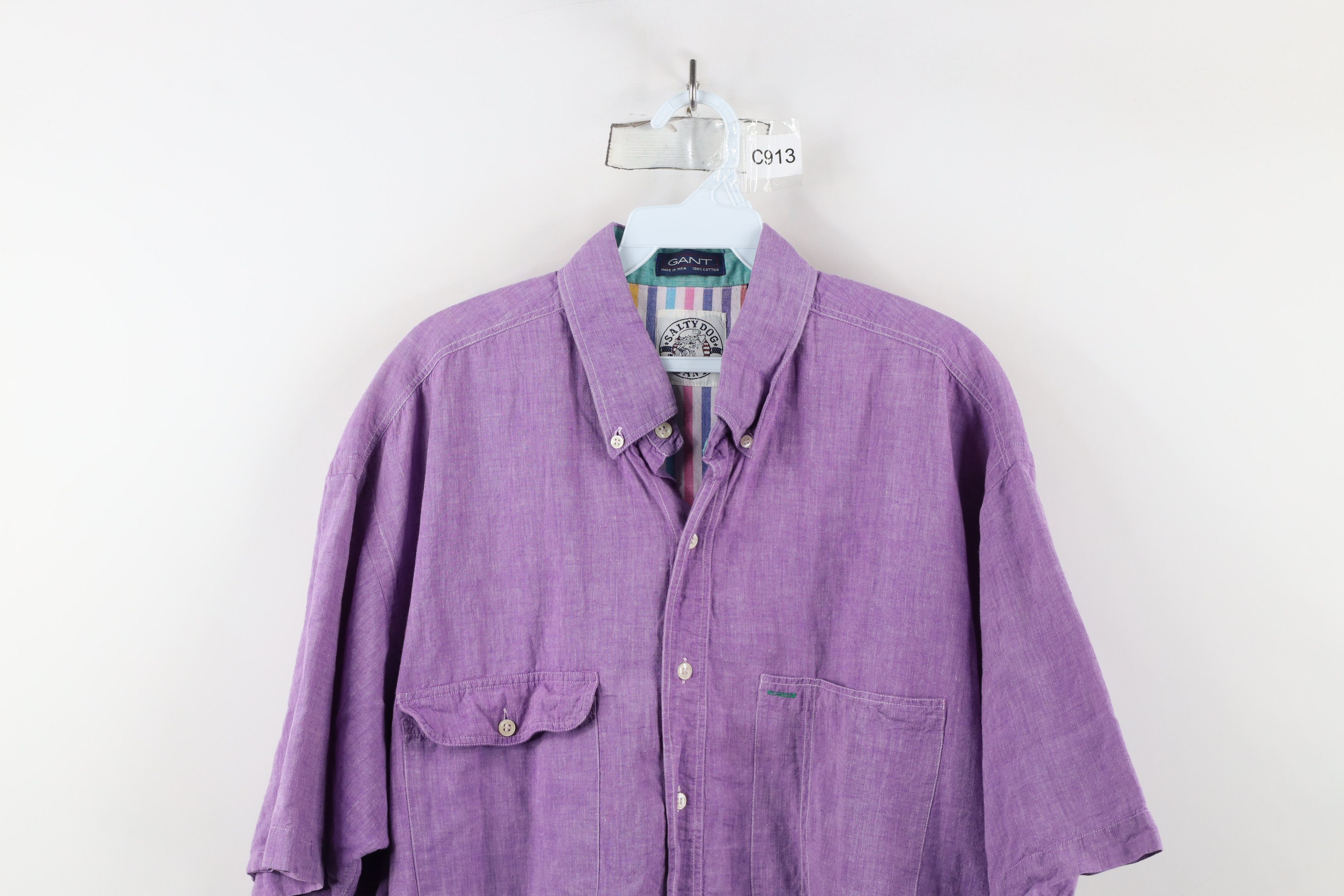 Vintage Vintage 90s Streetwear Chambray Short Sleeve Button Shirt Size US XL / EU 56 / 4 - 2 Thumbnail
