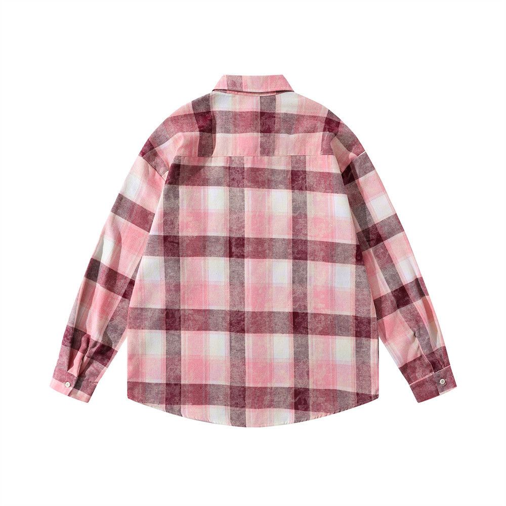 Vintage American plaid distressed loose plaid long-sleeved shirt Size US M / EU 48-50 / 2 - 2 Thumbnail