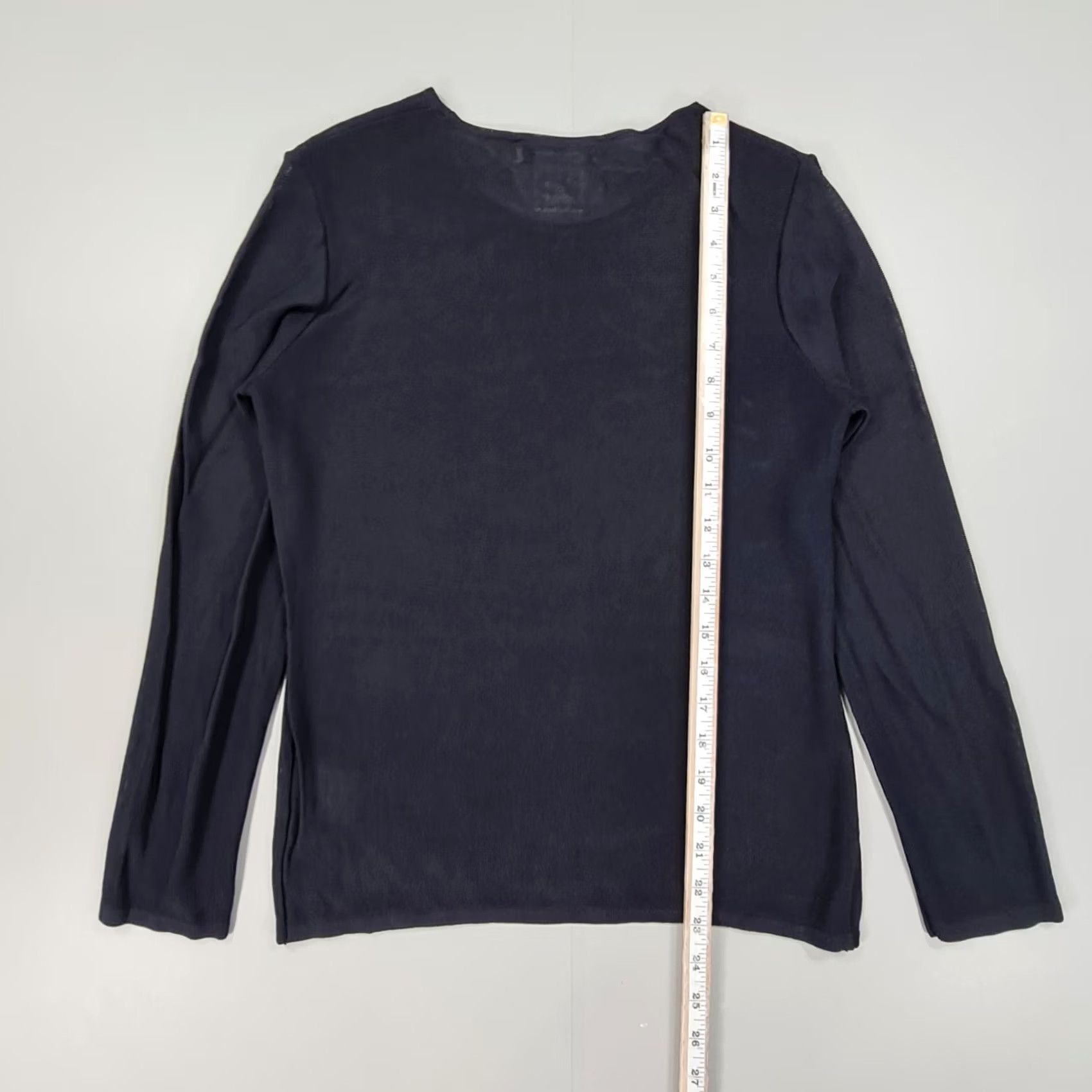 Jaeger Jaeger Jumper Navy Blue Small Womens Crew Neck Long Sleeve Lightweight Pullover Knitted Knit Breathable Casual Autumn Winter Pullover Size S / US 4 / IT 40 - 5 Thumbnail