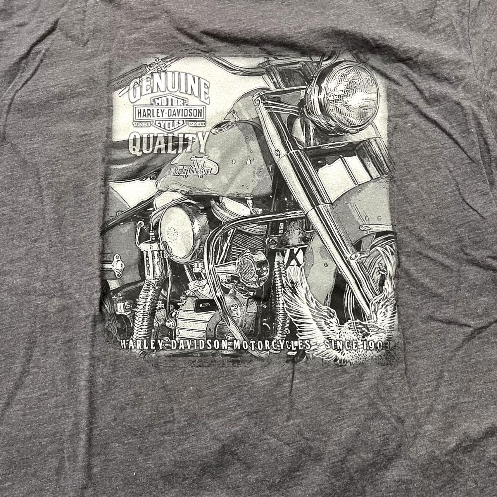 Harley Davidson Harley-Davidson Shirt Mens Large Gray Graphic Tee Biker Morgantown WV Triple S Crew Neck Short Sleeve Size US L / EU 52-54 / 3 - 4 Thumbnail