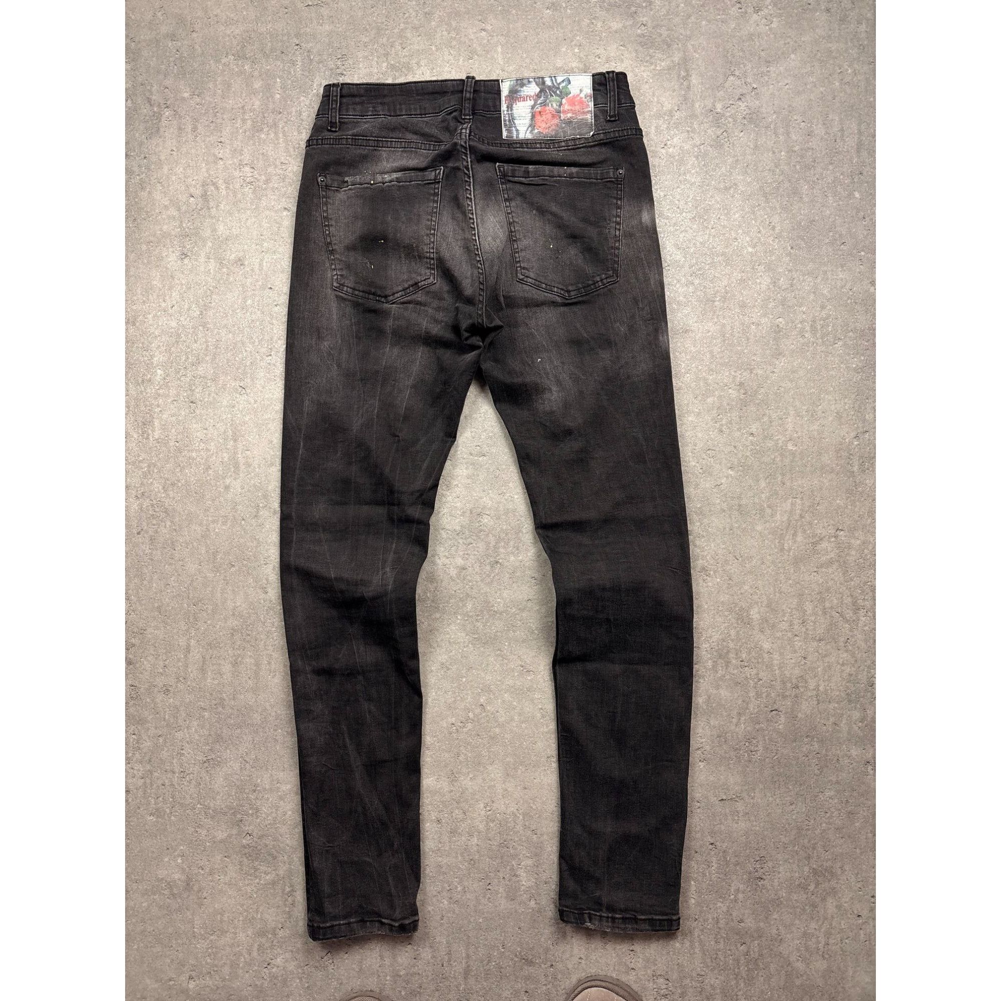 Dsquared2 Dsquared2 Mens Slim-Fit Black Denim Jeans With Distressed De Size US 32 / EU 48 - 1 Thumbnail