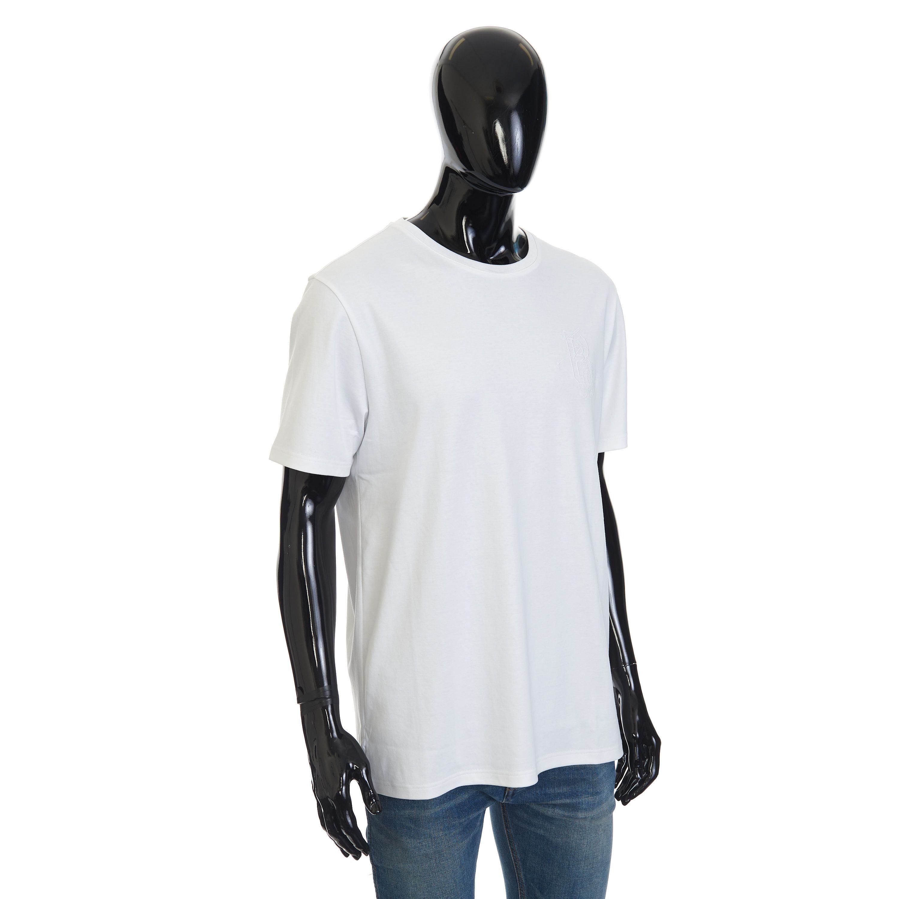 Berluti Embroidered B Logo T-Shirt In White Cotton Size US XXL / EU 58 / 5 - 8 Thumbnail