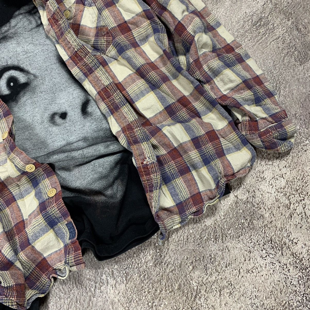 Vintage Vintage 90s Plaid Shirt Grunge Oversized Thrashed Logo XL Size US XL / EU 56 / 4 - 3 Thumbnail
