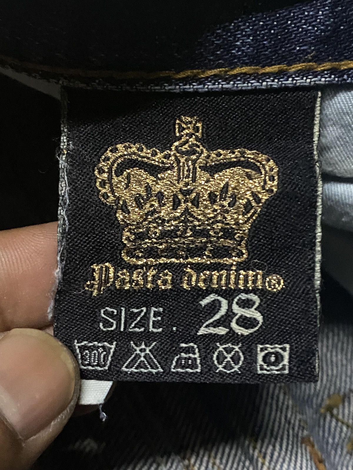 If Six Was Nine Pasta Denim Crazy Mud Wash Distressed Straight Fit Jeans Size US 29 - 21 Thumbnail
