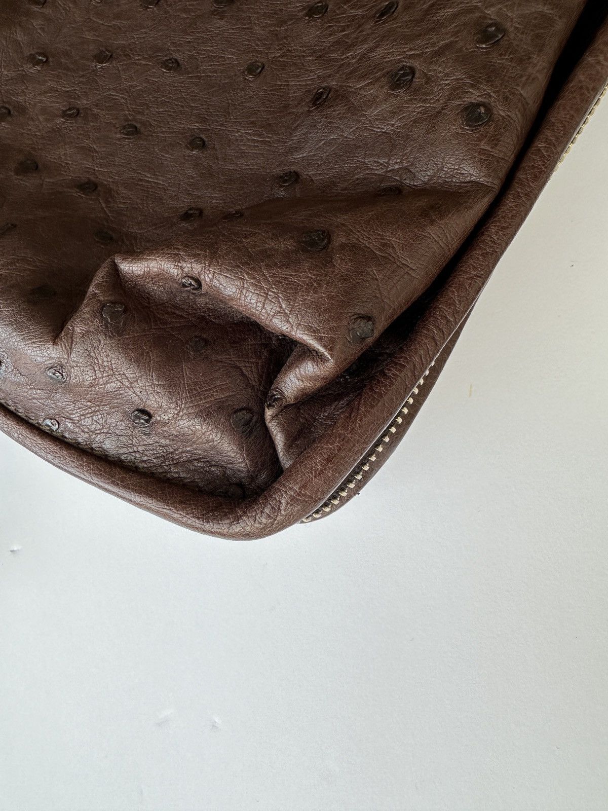Lanvin Lanvin Amalia Ostrich Handbag Brown Retail $6000 Excellent Size ONE SIZE - 8 Thumbnail