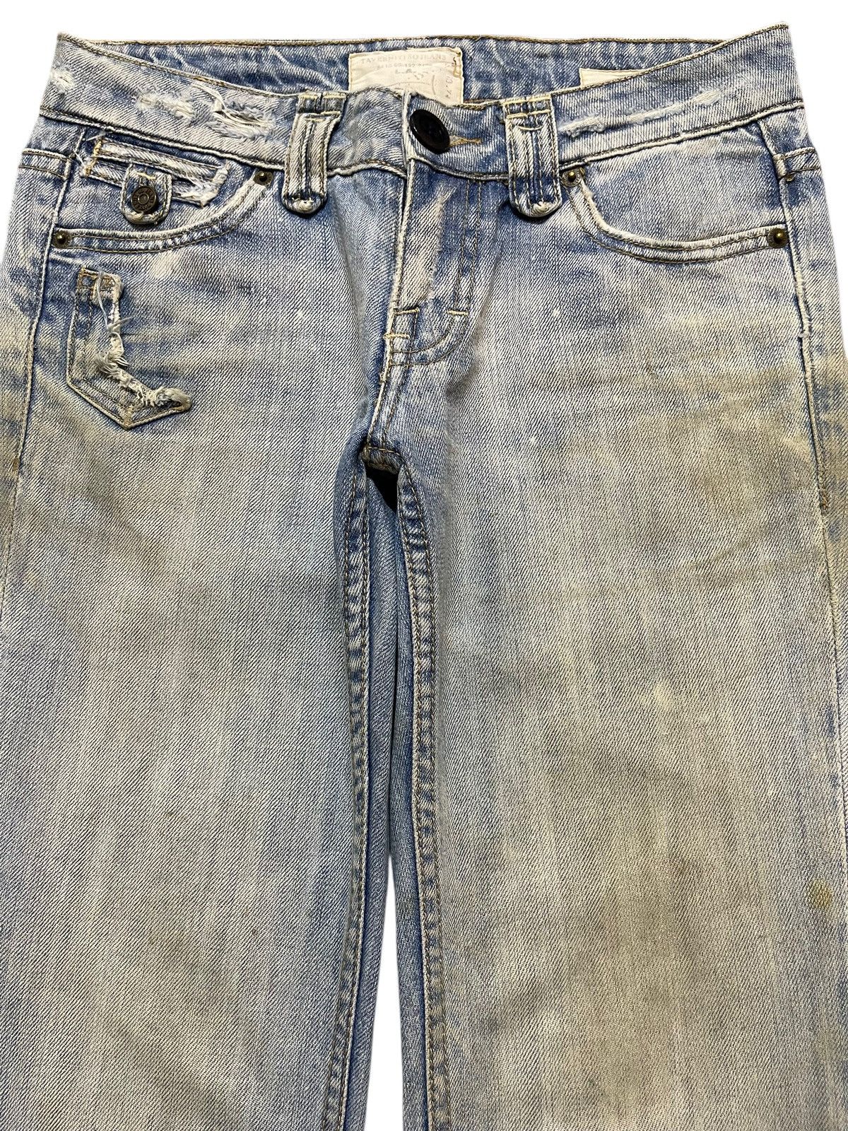 Taverniti Vintage Taverniti Blue Mud Wash Distress Style Flared Jeans Size US 29 - 3 Thumbnail
