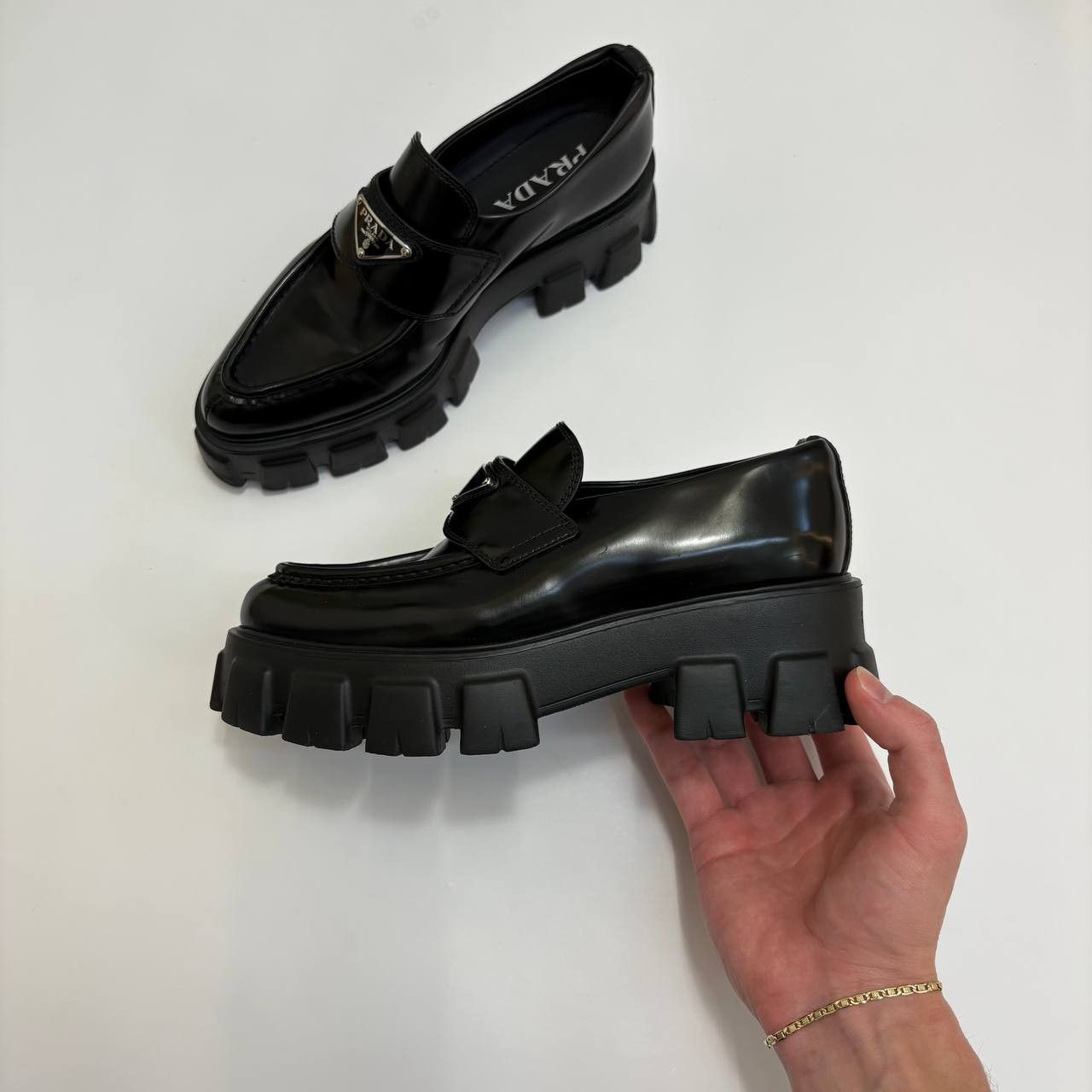 Prada Prada Monolith Patent Leather Flats Size US 7 / IT 37 - 2 Thumbnail