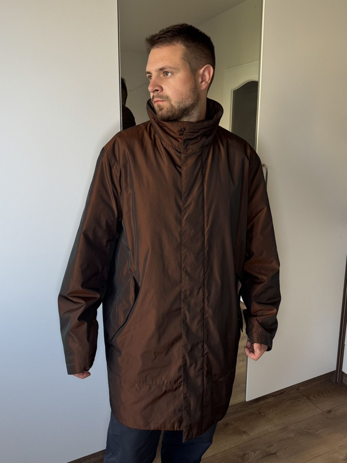 Hugo Boss Hugo Boss OBalt Brown Hooded Nylon Parka Coat Rare Luxury Size US XL / EU 56 / 4 - 2 Thumbnail