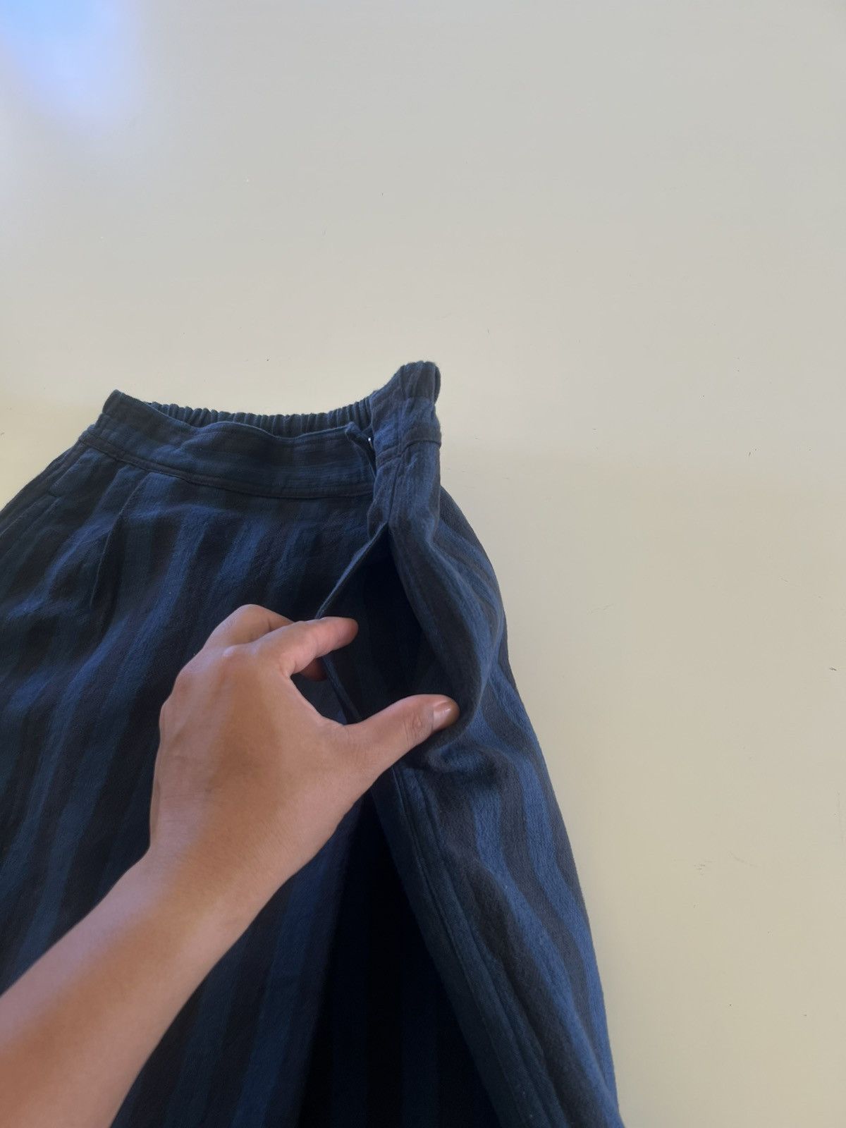 Issey Miyake Plantation by Issey Miyake Midi Skirt Stripe Waist 24-28" Size 28" / US 6 / IT 42 - 8 Thumbnail