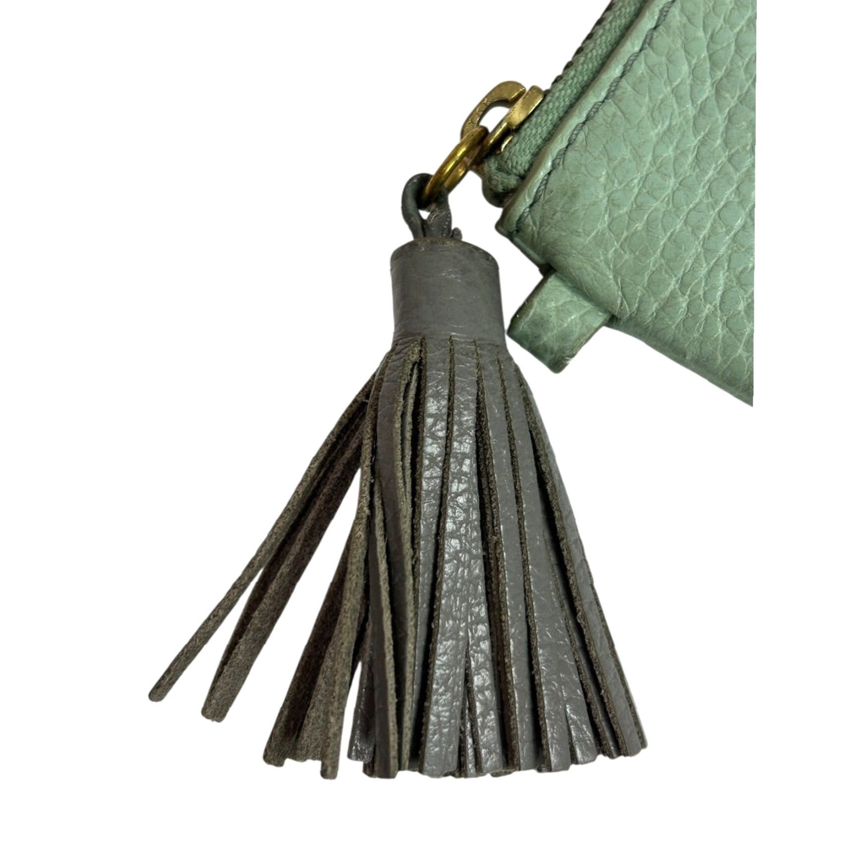 Fossil Fossil Tara Wristlet Green Pebbled Leather Gray Tassel 6 x 4 Inch Wallet Women Size ONE SIZE - 3 Thumbnail