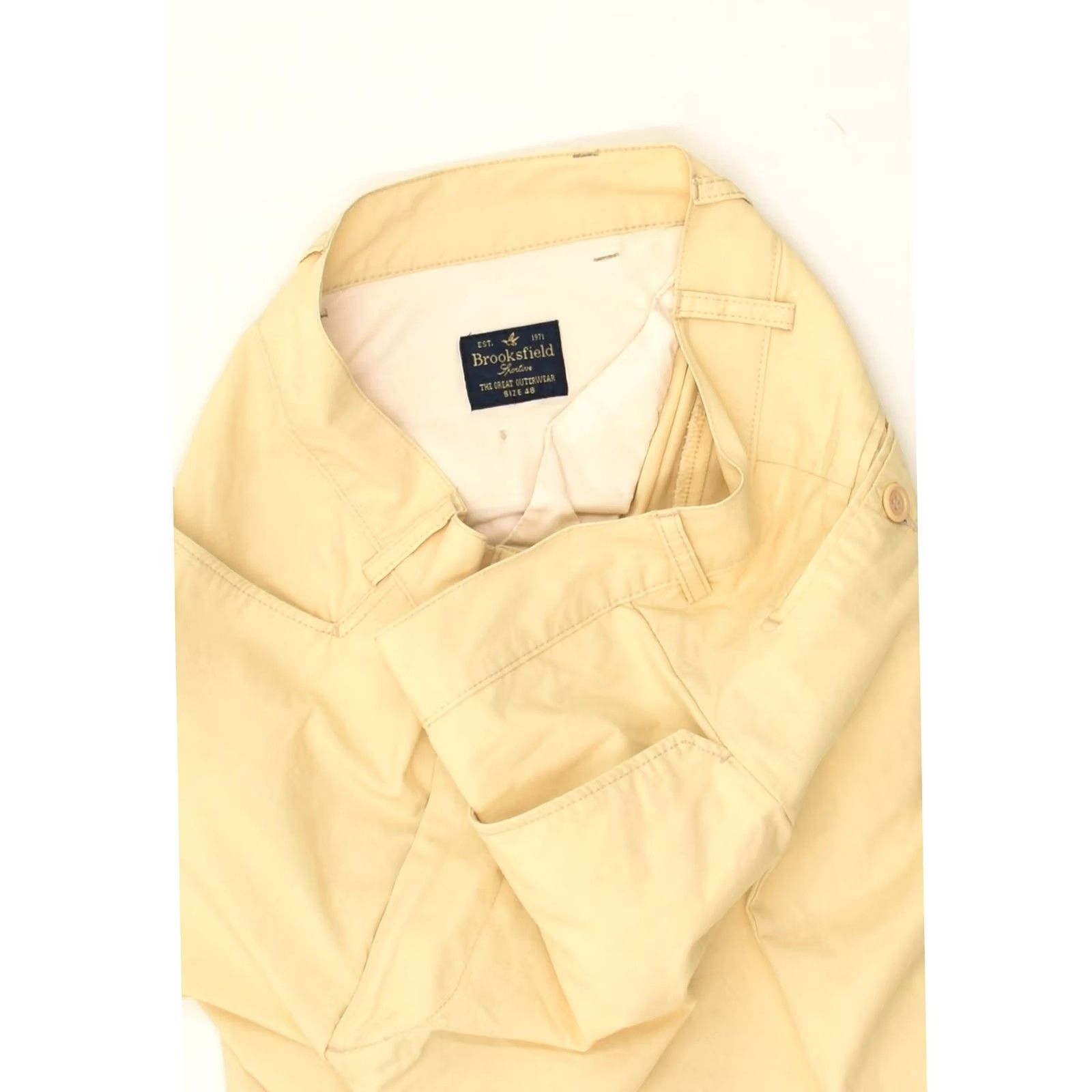 Brooksfield BROOKSFIELD Mens Straight Casual Trousers Beige Medium W32 L29 IT 48 Size US 31 - 3 Thumbnail