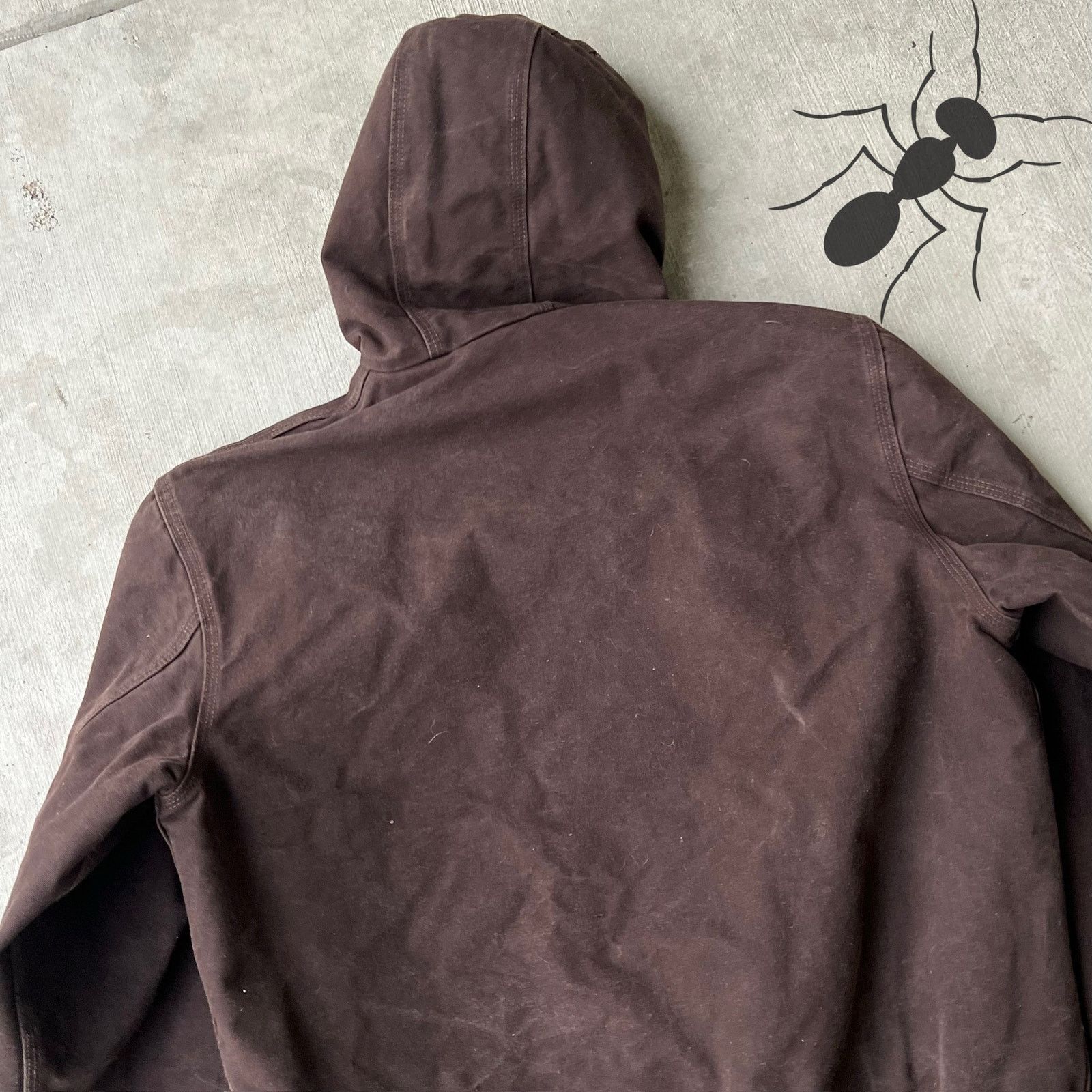 Carhartt × Vintage Carhartt J244 DKB brown hooded work wear jacket Size US L / EU 52-54 / 3 - 6 Thumbnail