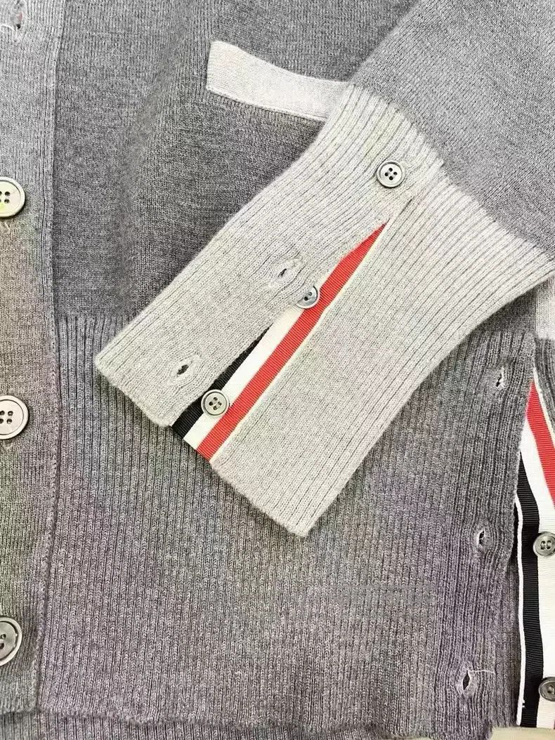 Thom Browne Thom Browne Classic gray woolen knitted cardigan Size US M / EU 48-50 / 2 - 7 Thumbnail
