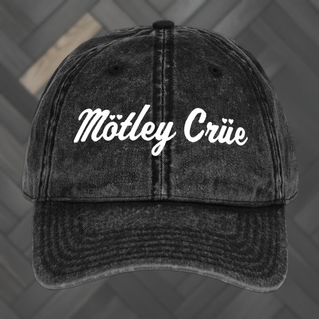 Vintage VINTAGE Motley Crue Embroidered Black Hat Officially Licensed Cotton Twill Hat Men One Size Snapback Adjustable 100% Cotton Twill Music Rock N Roll Size ONE SIZE - 1 Thumbnail
