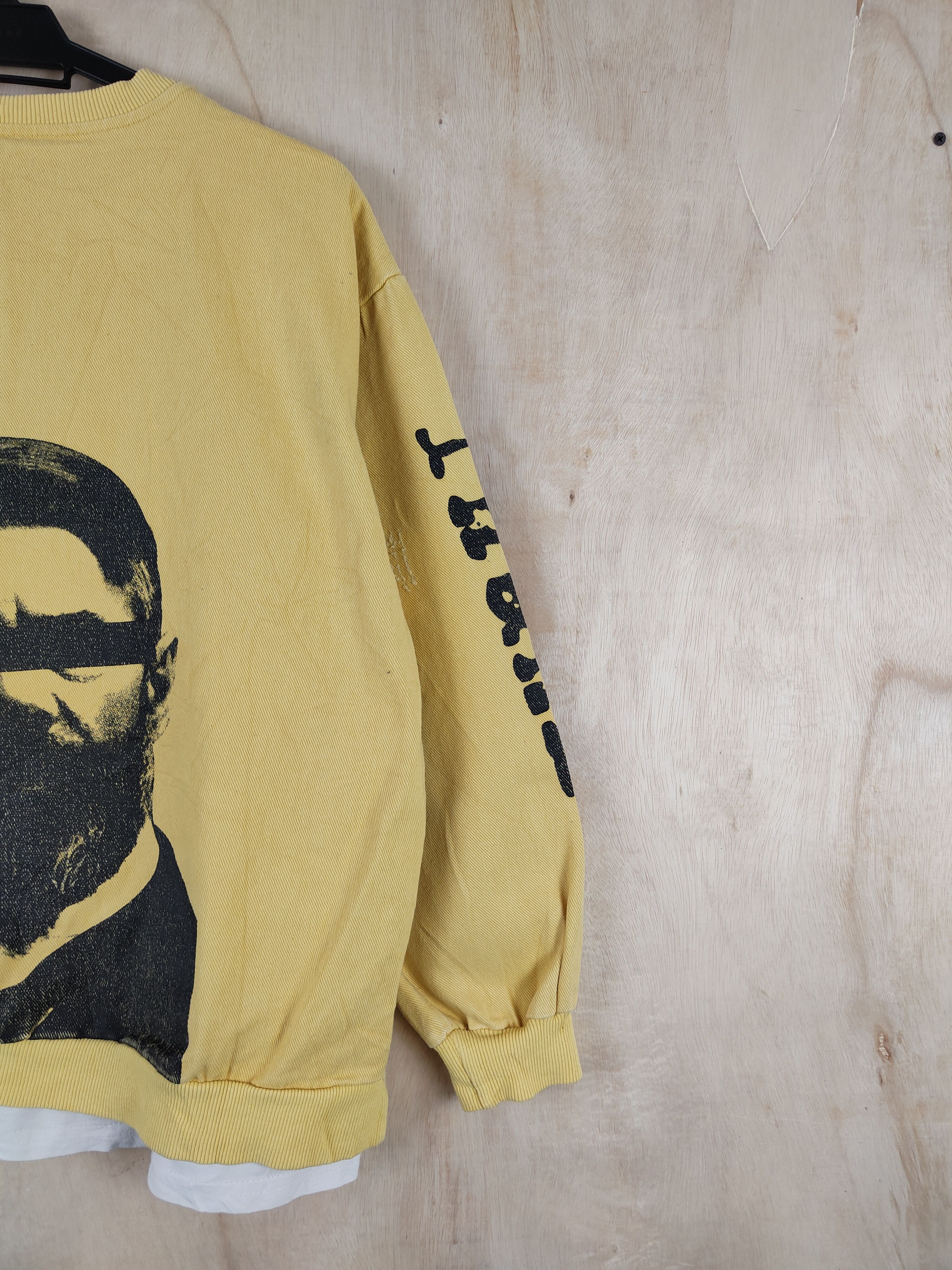 Japanese Brand Japan ripped distressed Yellow Thank You Sweatshirts #S2515 Size L / US 10 / IT 46 - 5 Thumbnail