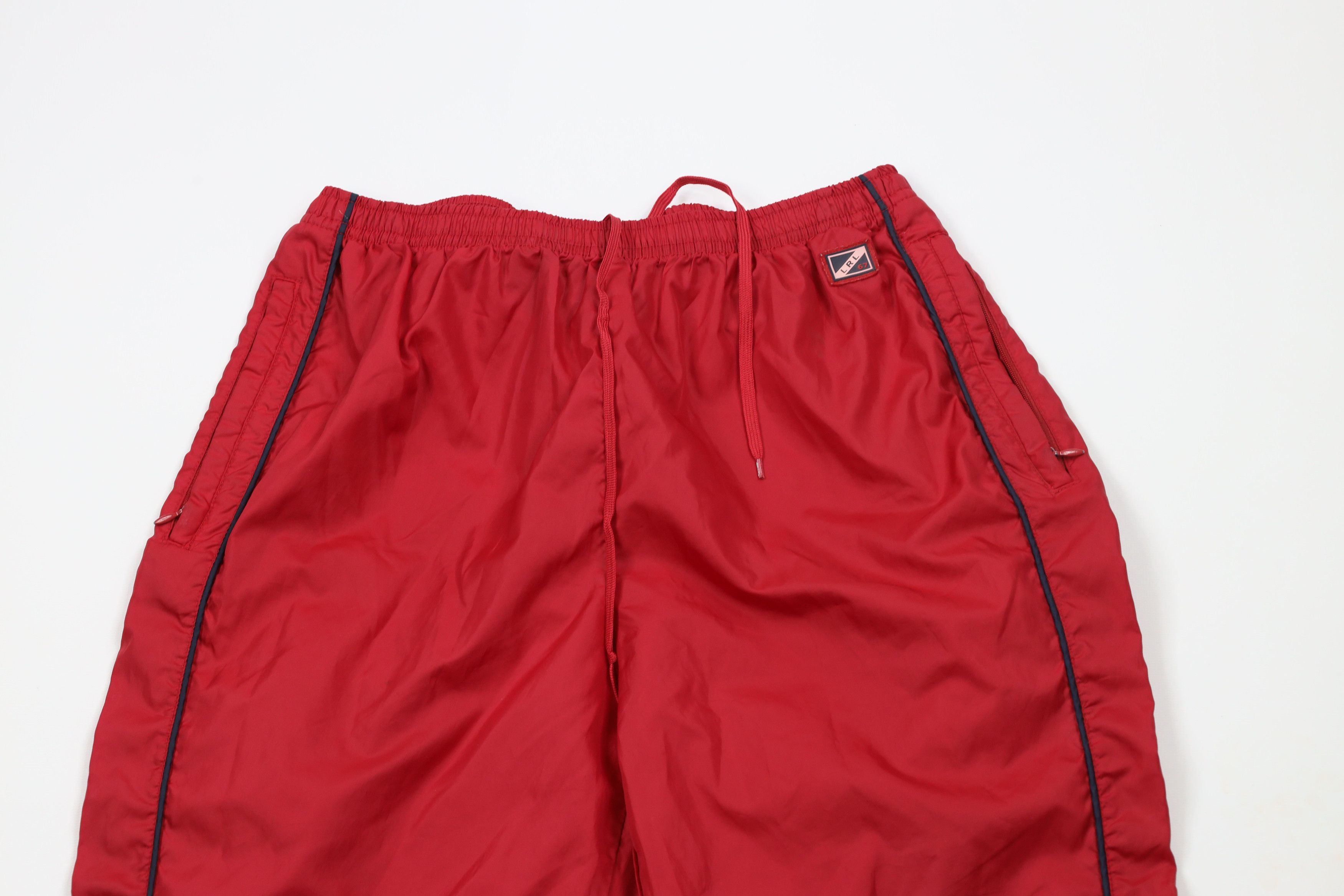 Ralph Lauren × Vintage Vintage 90s Ralph Lauren Box Logo Cuffed Joggers Pants Red Size 26" / US 2 / IT 38 - 2 Thumbnail