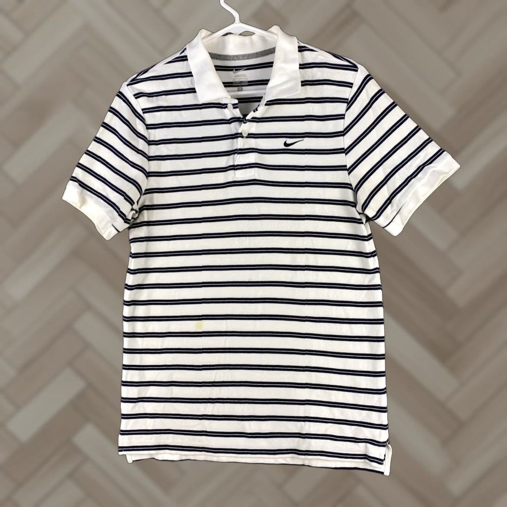 Nike Nike Golf Polo Shirt Cotton Tour Performance Striped White Mens Size S 49-8 Size US S / EU 44-46 / 1 - 1 Thumbnail