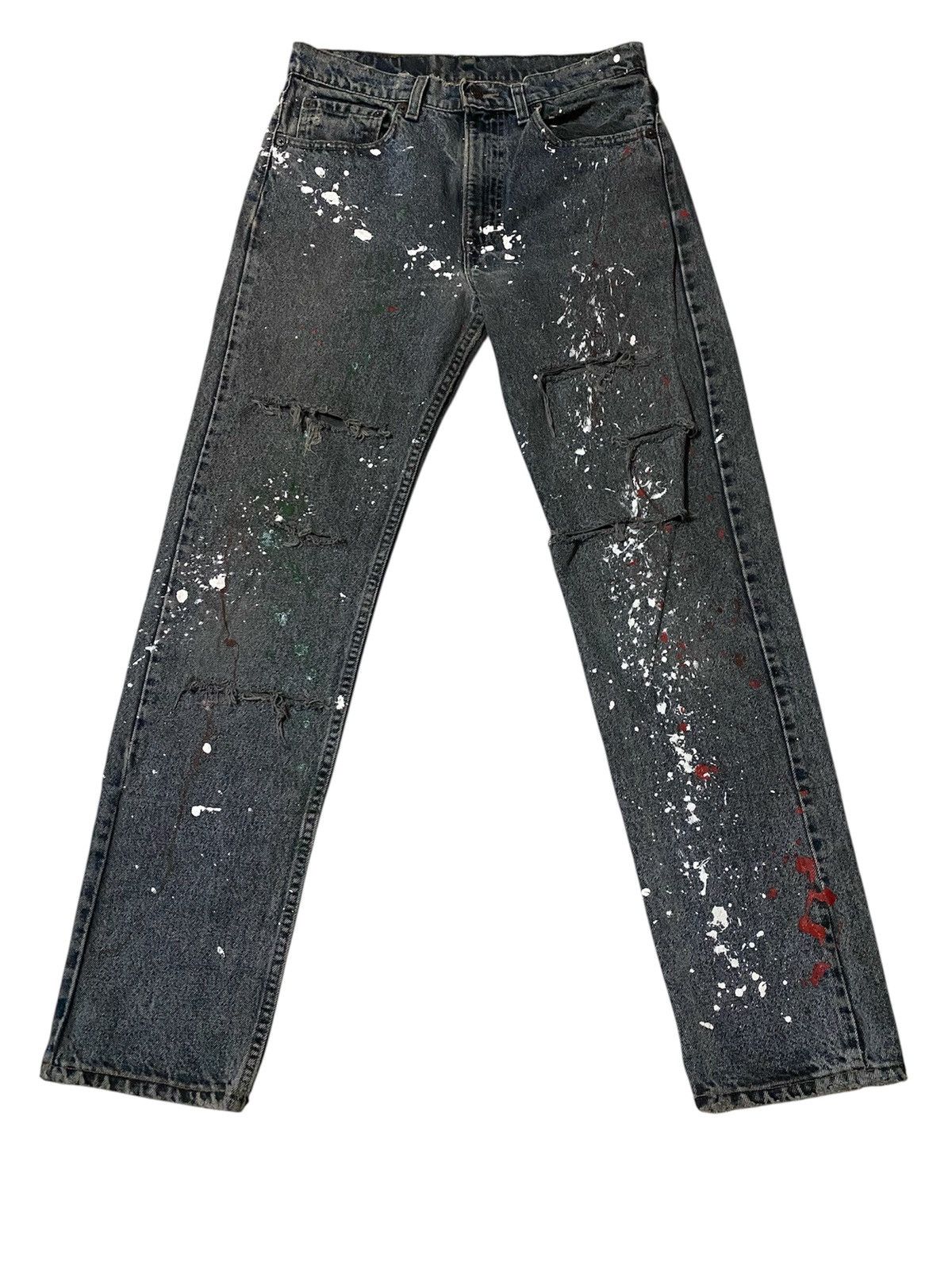 Levi's Vintage 80s Levis Distressed Paint Splatter Pattern Jeans Size US 30 / EU 46 - 1 Thumbnail
