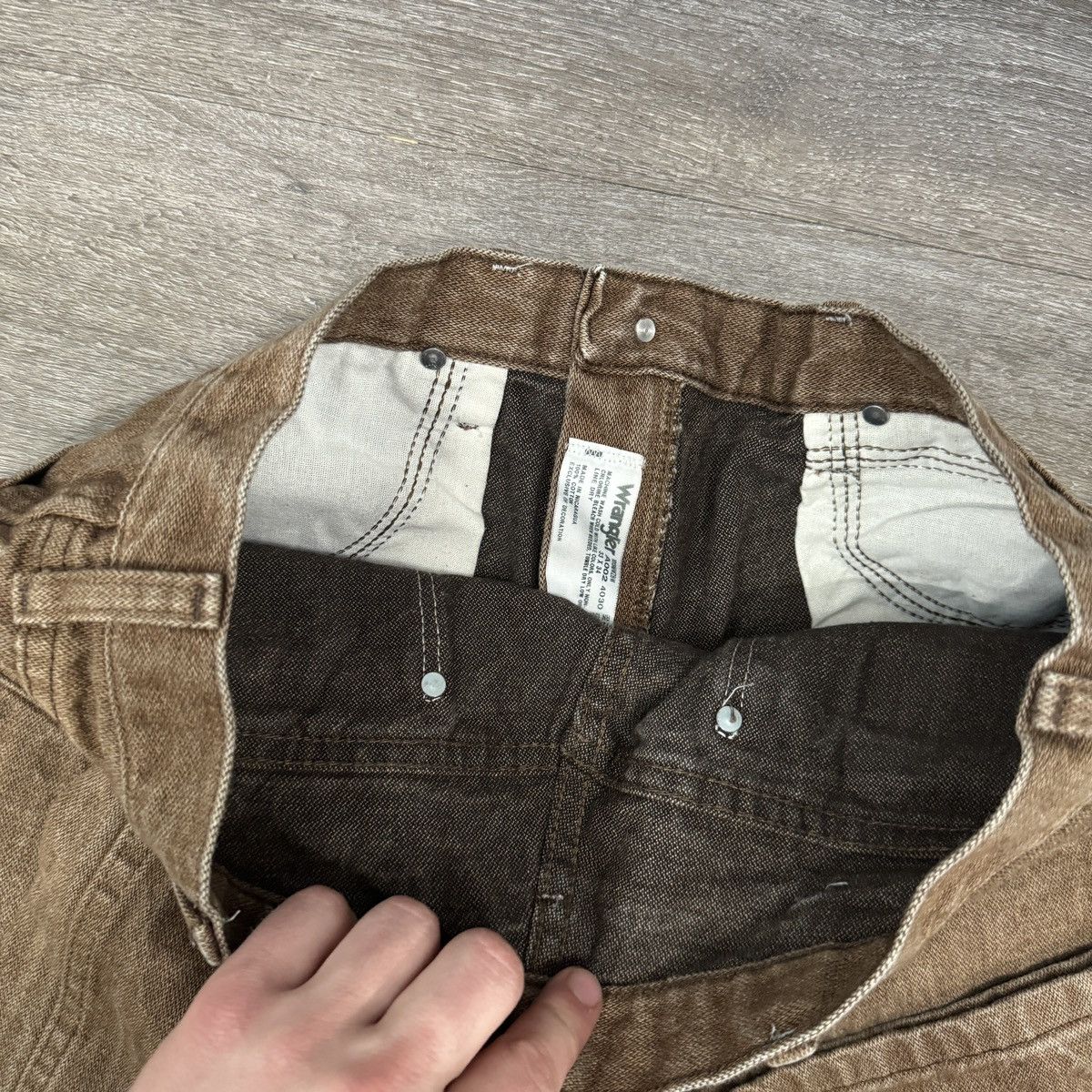 Vintage × Wrangler Vintage 90s wrangler mocha brown wide leg essential jeans Size US 33 - 4 Thumbnail