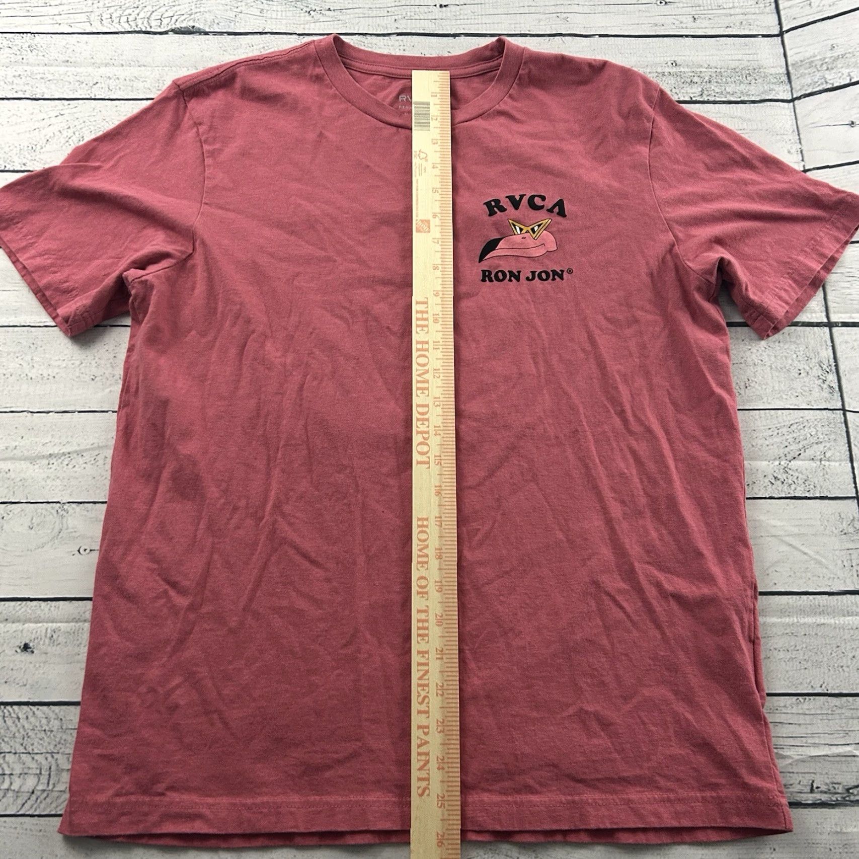 RVCA RVCA Ron Jon Flamingo Short Sleeve T Shirt Mens Medium Pink Regular Fit Clothing Shirt Men M Pink RVCA Ron Jon Flamingo Shirt Size US M / EU 48-50 / 2 - 4 Thumbnail