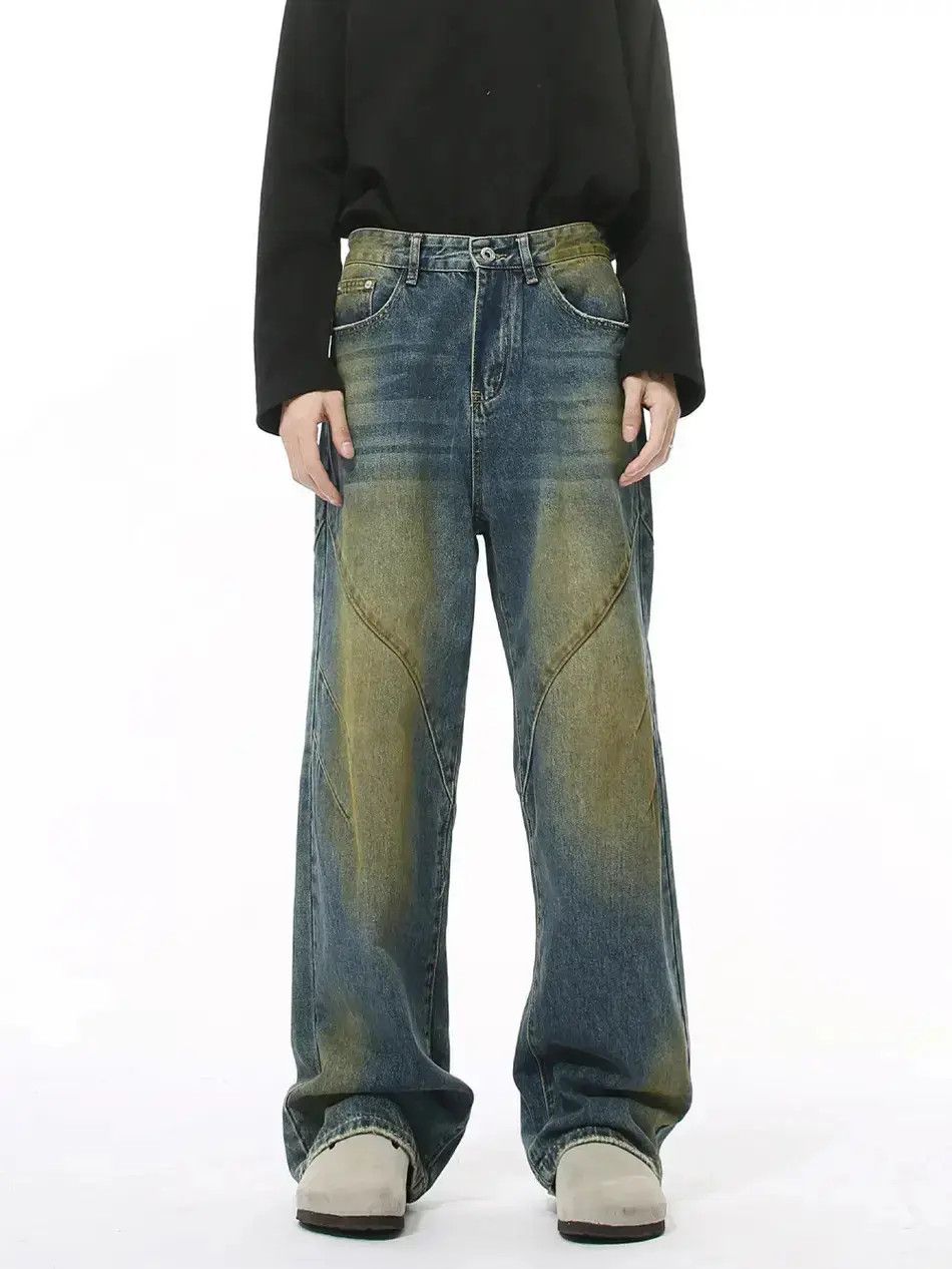 Japanese Brand Retro loose straight leg gradient jeans Size US 32 / EU 48 - 2 Thumbnail
