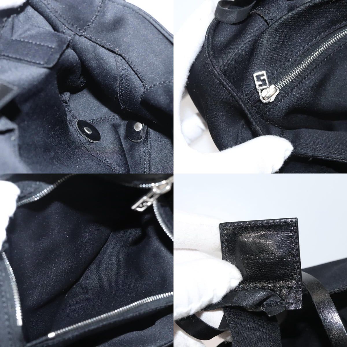 Fendi FENDI Hand Bag Nylon Black Silver Size ONE SIZE - 12 Thumbnail