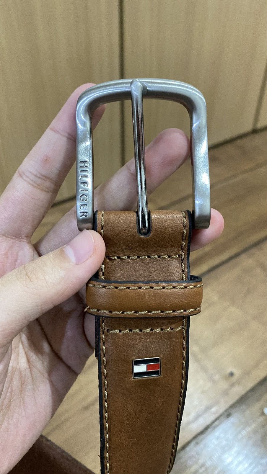 Tommy Hilfiger Y2K vintage belt leather tommy hilfiger Size 32 - 3 Thumbnail