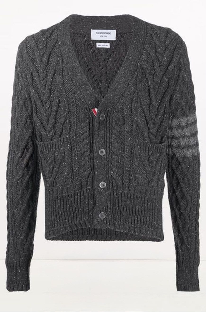 Thom Browne Thom Browne Diagonal Cable Mohair Wool Cardigan Size US M / EU 48-50 / 2 - 1 Thumbnail