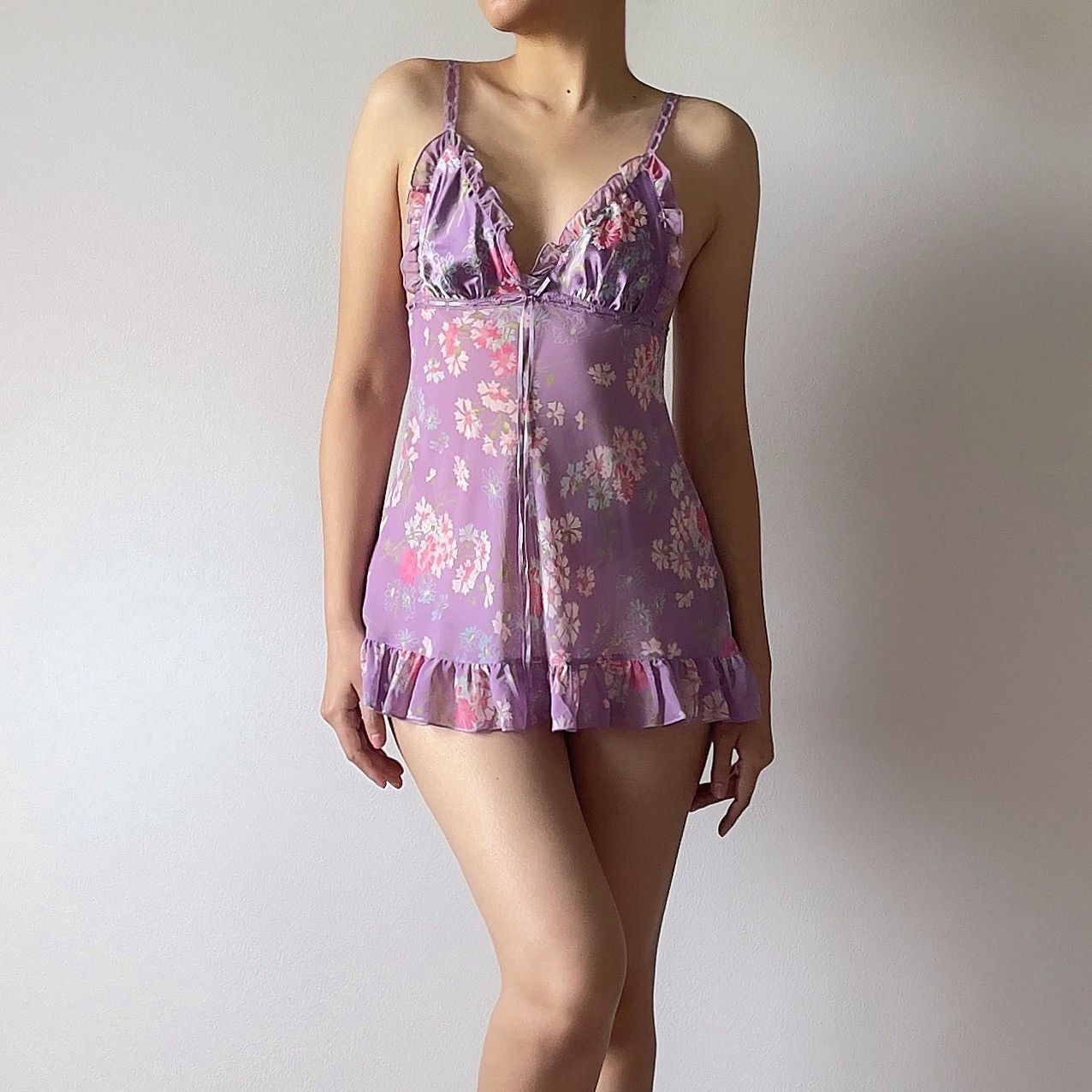 Victoria's Secret Victoria’s Secret Floral Chiffon Mini Slip Dress (XS) Size XS / US 0-2 / IT 36-38 - 2 Thumbnail
