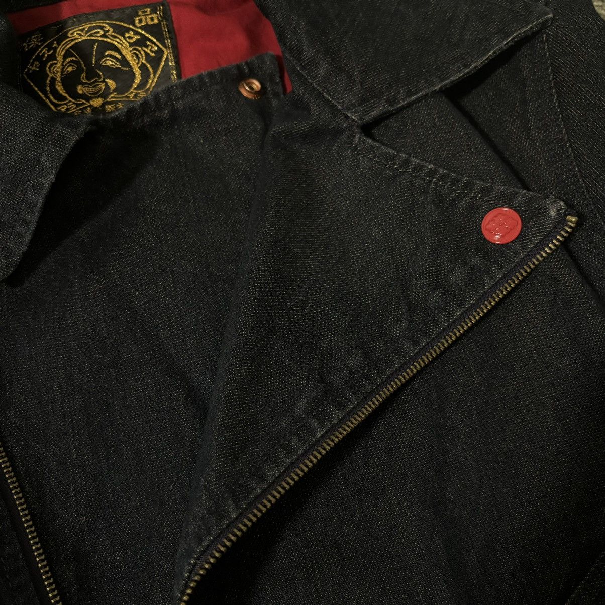 Evisu Evisu Dark Navy Biker Denim Jacket Size US XXS / EU 40 - 4 Thumbnail