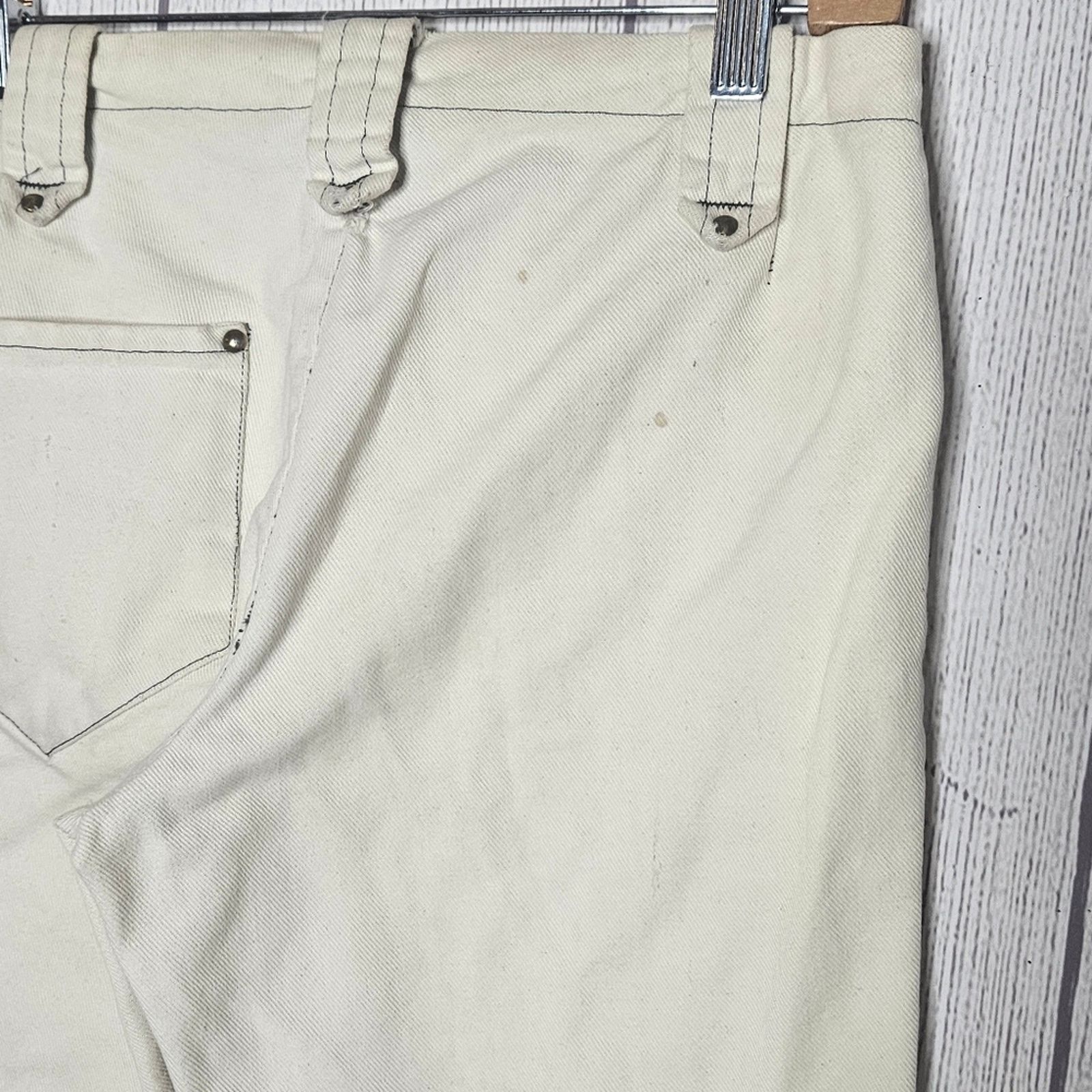 Vintage VTG 60s 70s Unbranded Snap Front White Flared Sailor Pants Size 28" / US 6 / IT 42 - 8 Thumbnail