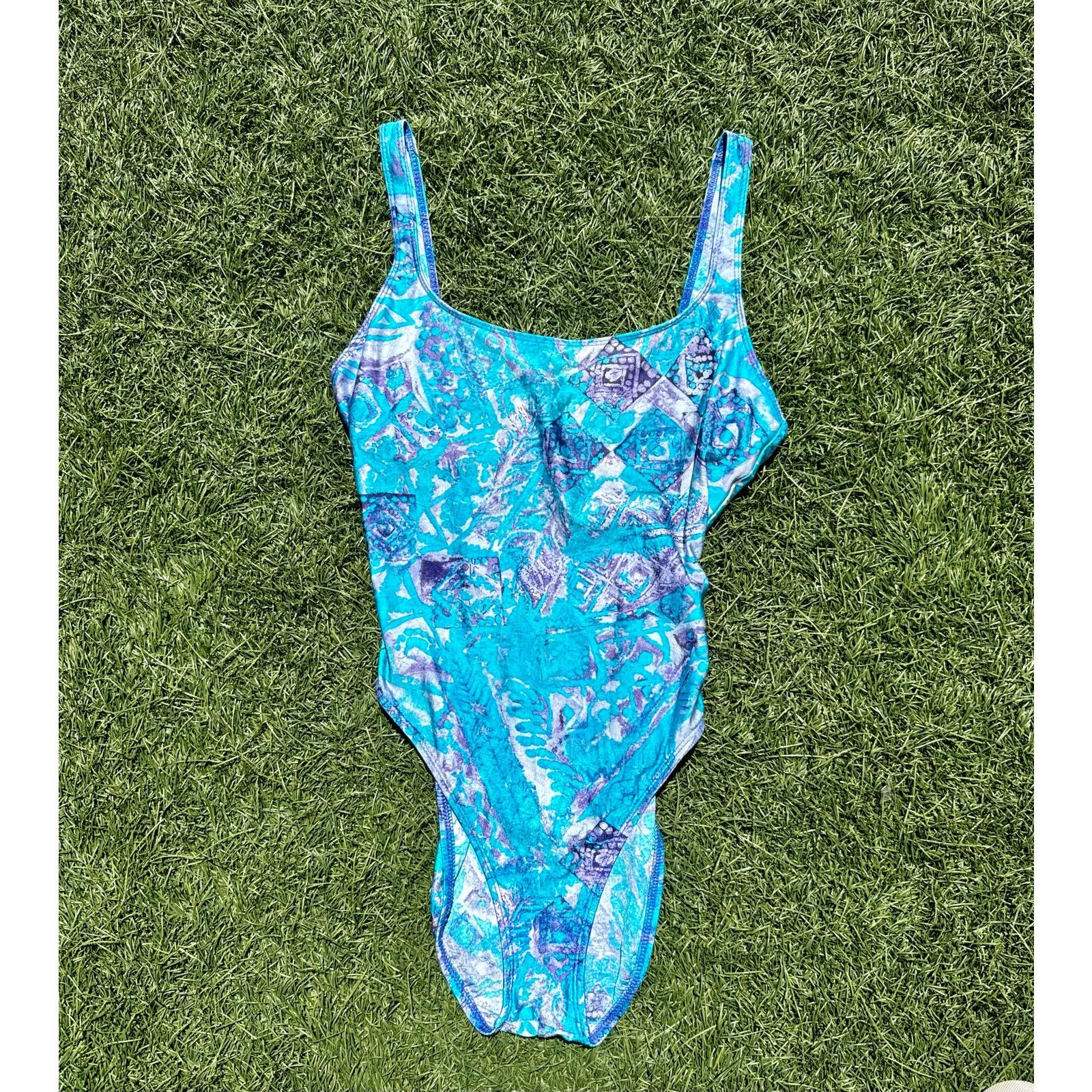 Vintage Vintage 90’s Sessa Strappy Blue One Piece Swim Suit Large 14 Size L / US 10 / IT 46 - 3 Thumbnail