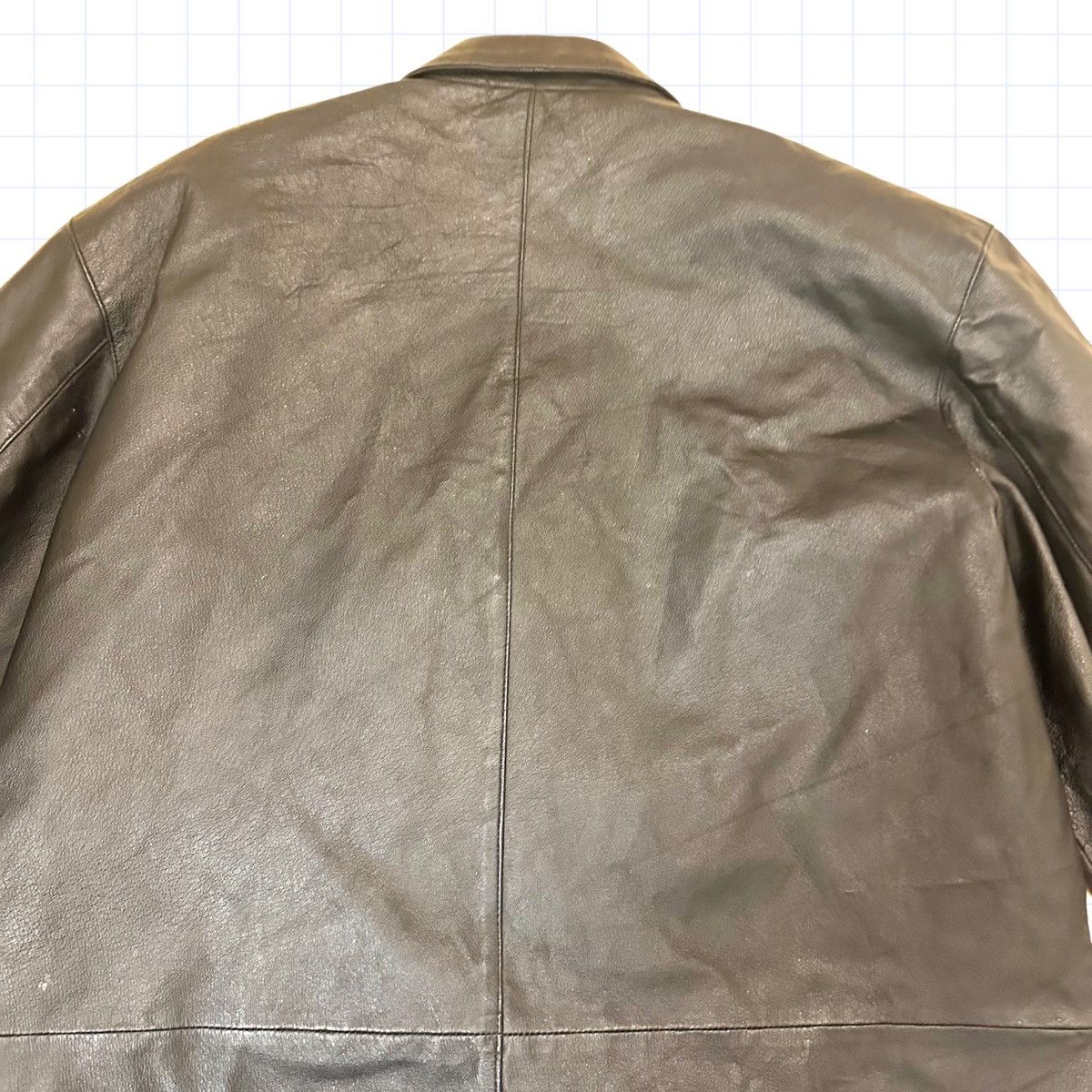 Oscar Piel × Vintage Black Leather Blazer Large Opium lol Size 42R - 4 Thumbnail