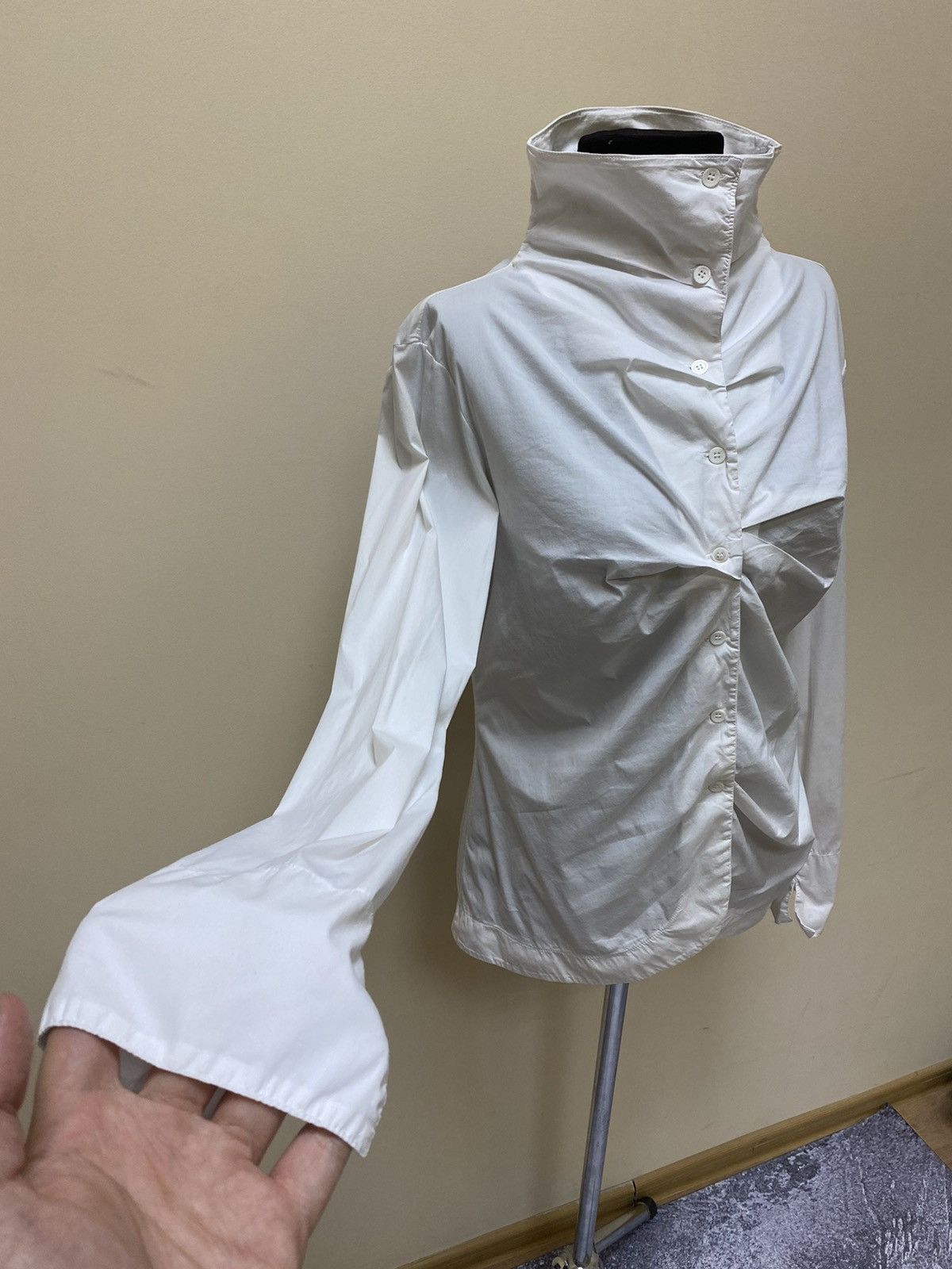 Transit Uomo Transit Par Such Womens Avant Garde White Button Up Shirt Size M / US 6-8 / IT 42-44 - 6 Thumbnail