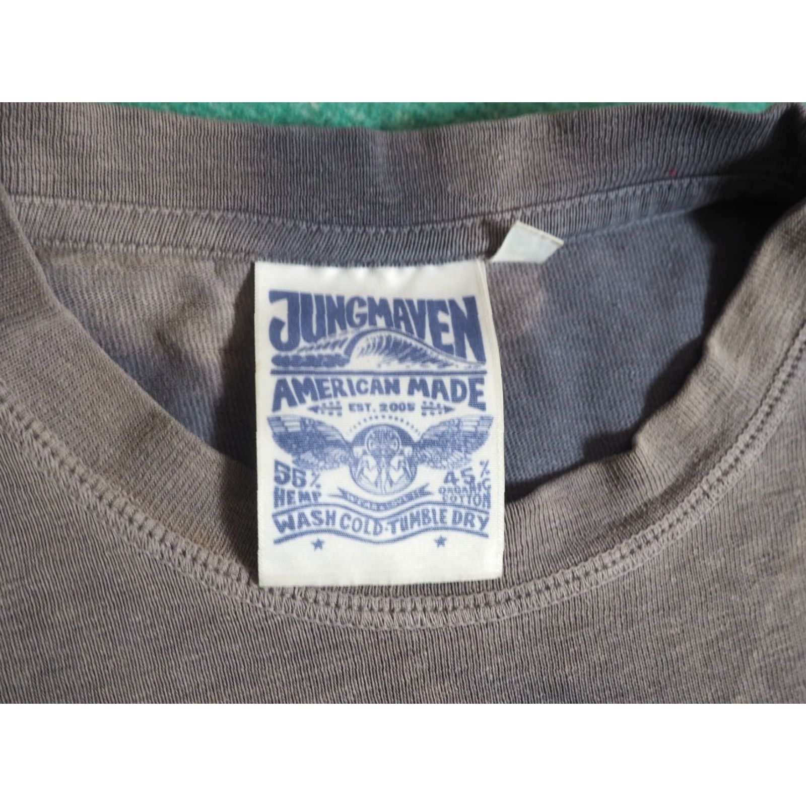 Jungmaven Jungmaven Sweatshirt S Gray Pullover Crew Neck USA Graphic Print All Seasons Distress Sun Fade Gray Cotton Cotton USA Pullover Sweatshirt S Mens Size US S / EU 44-46 / 1 - 4 Thumbnail
