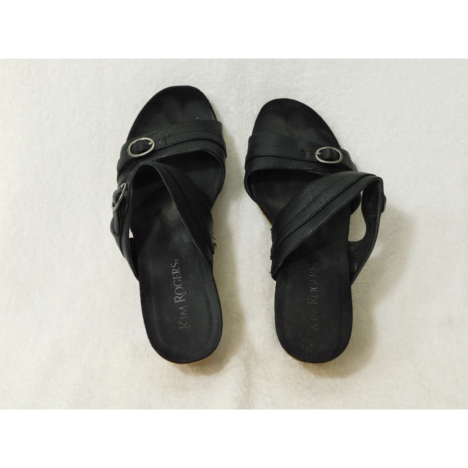 Other Kim Rogers Black Sandle Skide on Wedge Heel Shoes - 7 M Size US 7 / IT 37 - 4 Thumbnail
