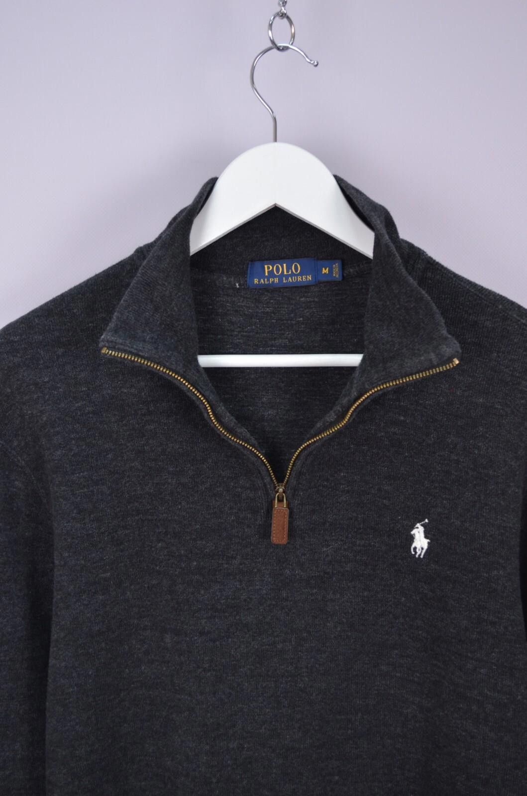 Polo Ralph Lauren Mens Polo Ralph Lauren Dark Grey 1/4 Zip Sweater Size M Size US M / EU 48-50 / 2 - 4 Thumbnail