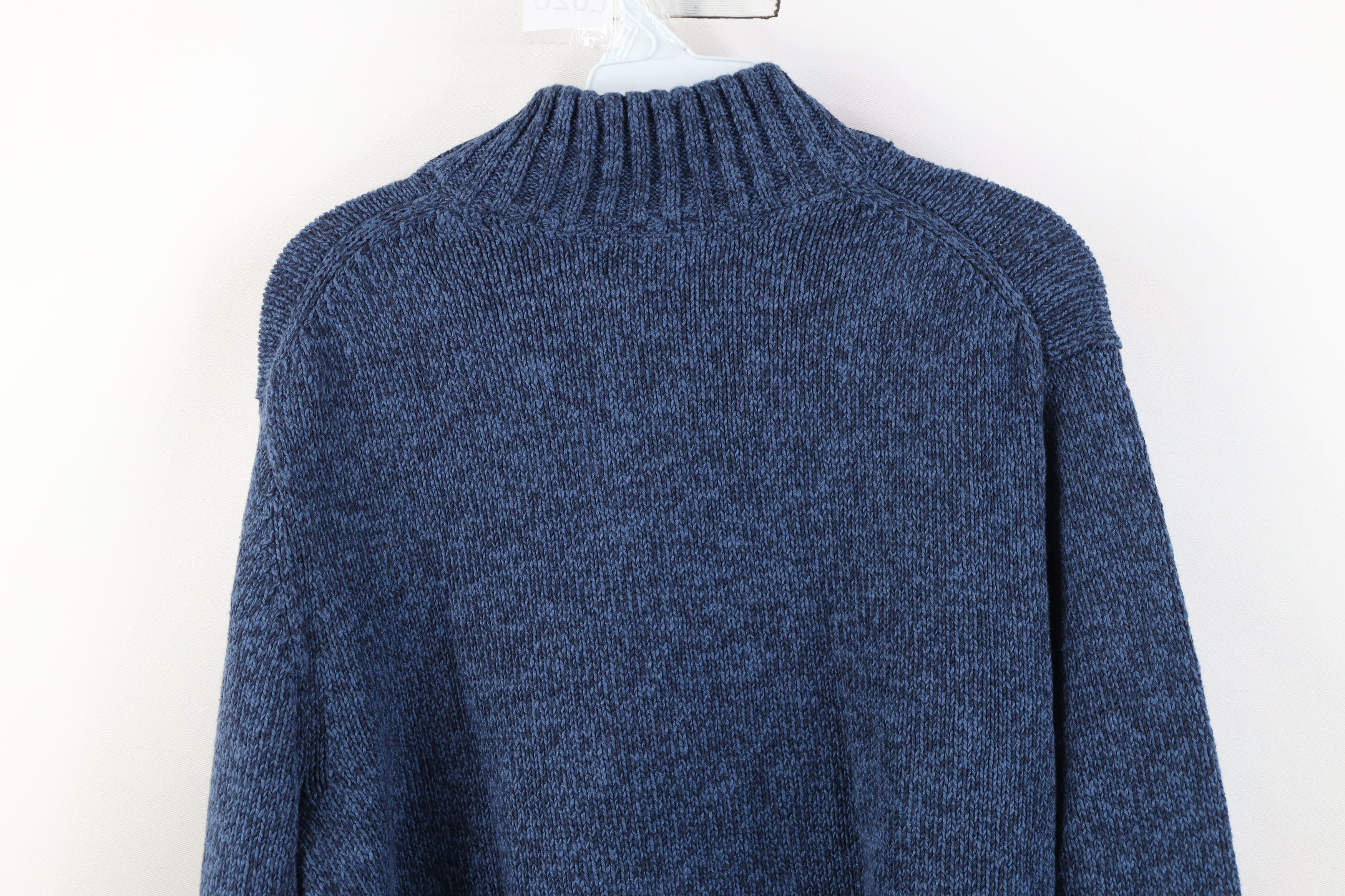 L.L. Bean Vintage LL Bean Heavyweight Cotton Knit Henley Sweater Blue Size US L / EU 52-54 / 3 - 9 Thumbnail