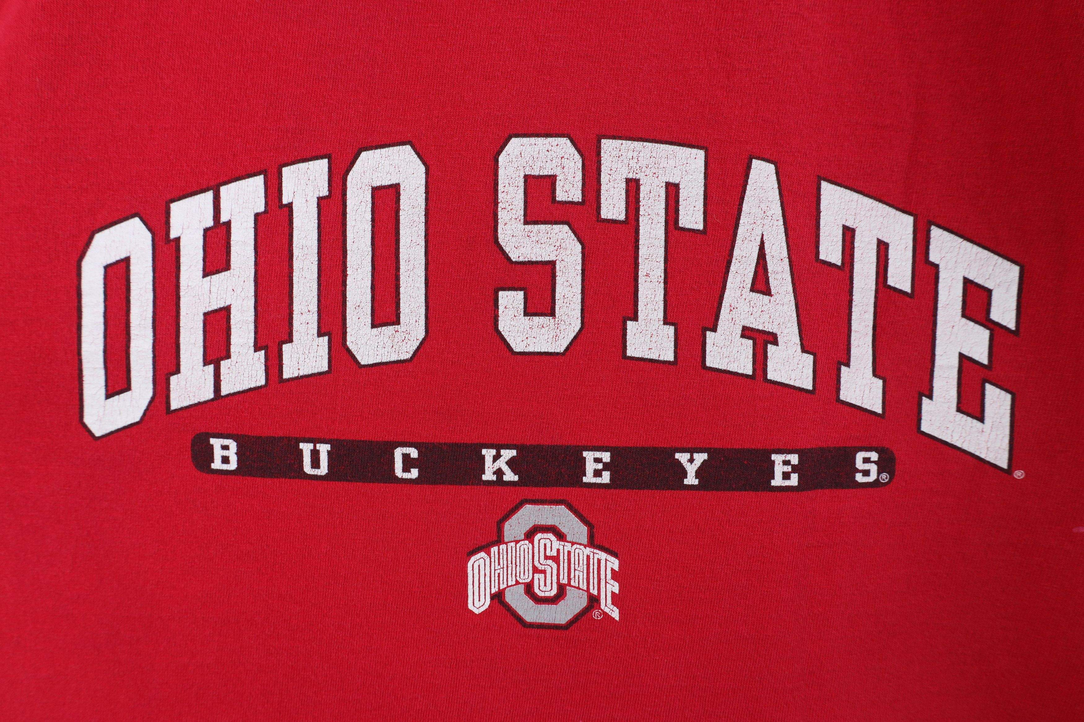 Vintage Vintage 90s Spell Out Ohio State University T-Shirt Red Size US L / EU 52-54 / 3 - 4 Thumbnail