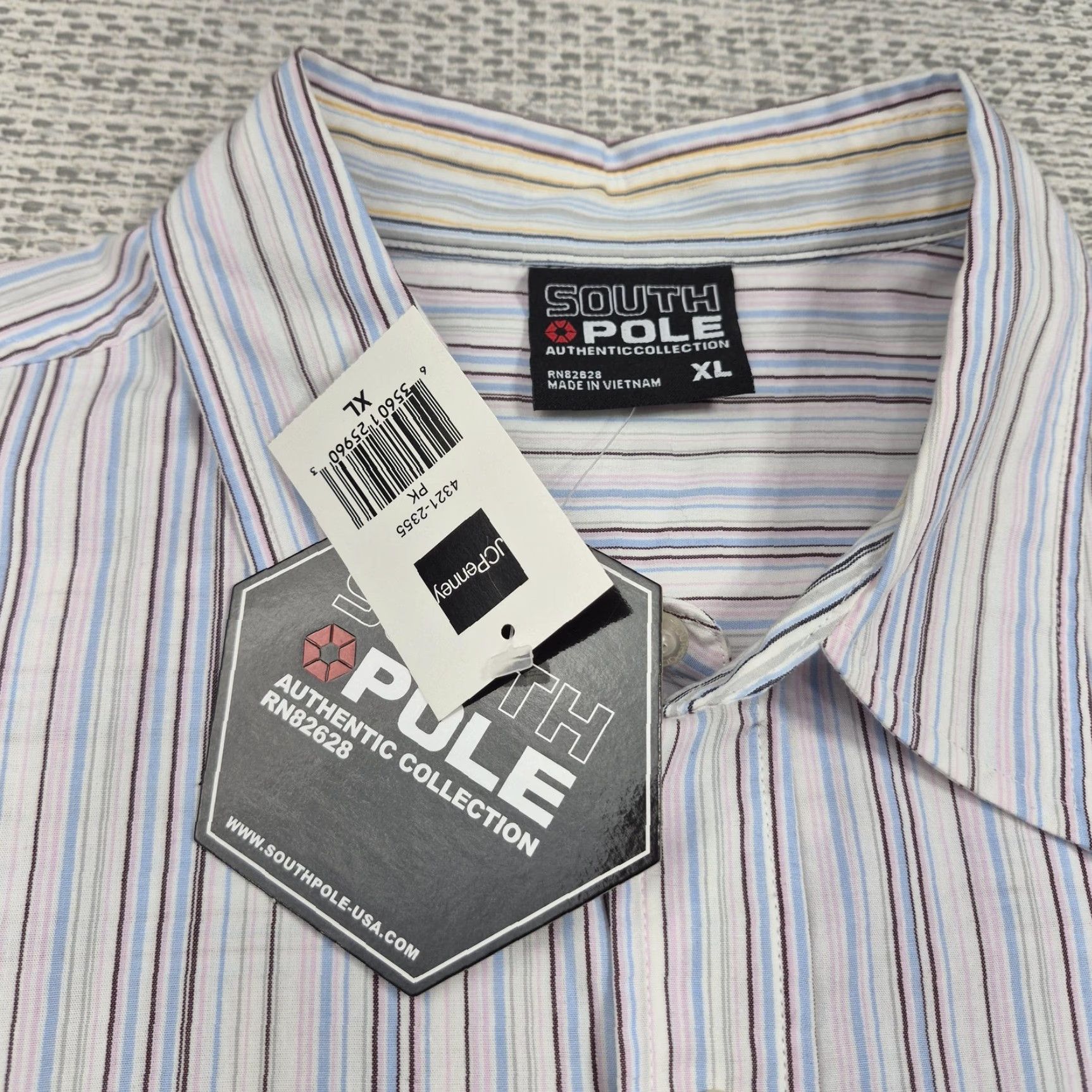 Southpole South Pole Button Up Shirt Mens XL Multicolor Stripe Long Sleeve Dress Shirt Shirt Men XL Multicolor Stripe Button Up Dress Shirt Size 46R - 7 Thumbnail