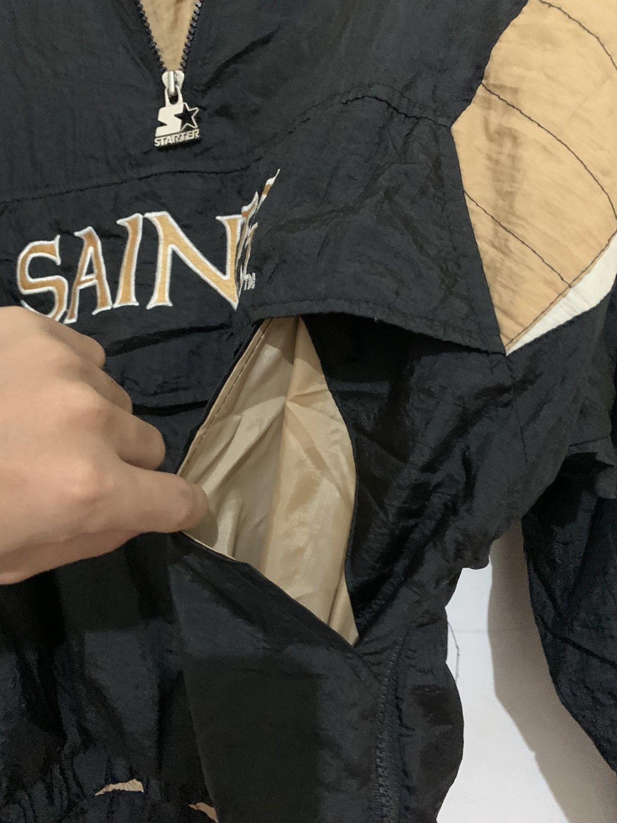 Starter Vintage 1990s New Orleans Saints Starter Pouch Jacket Large Size US XL / EU 56 / 4 - 6 Thumbnail