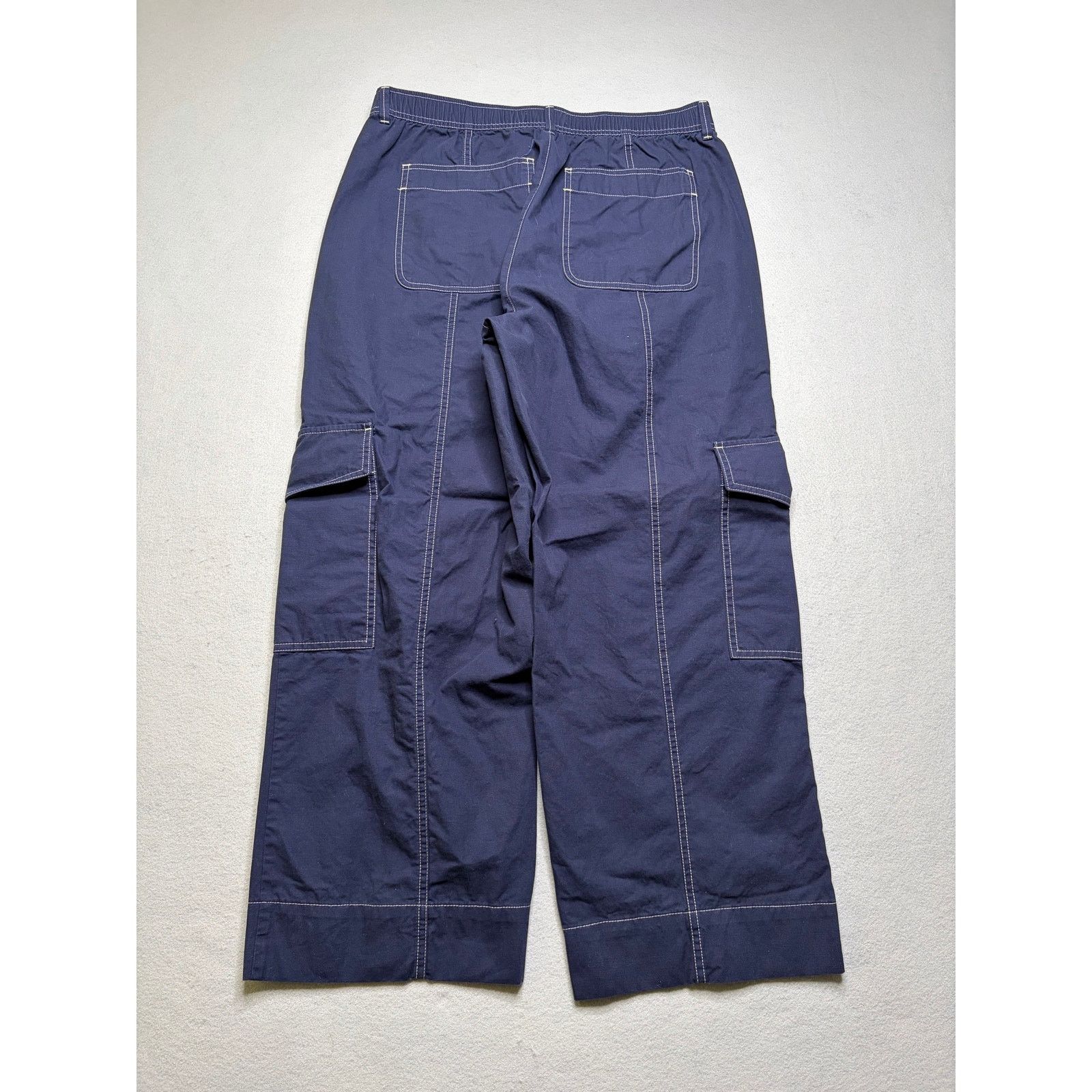 Other Free Assembly Women’s Navy Wide Leg Cargo Pants Contrast L Size 26" / US 2 / IT 38 - 5 Thumbnail