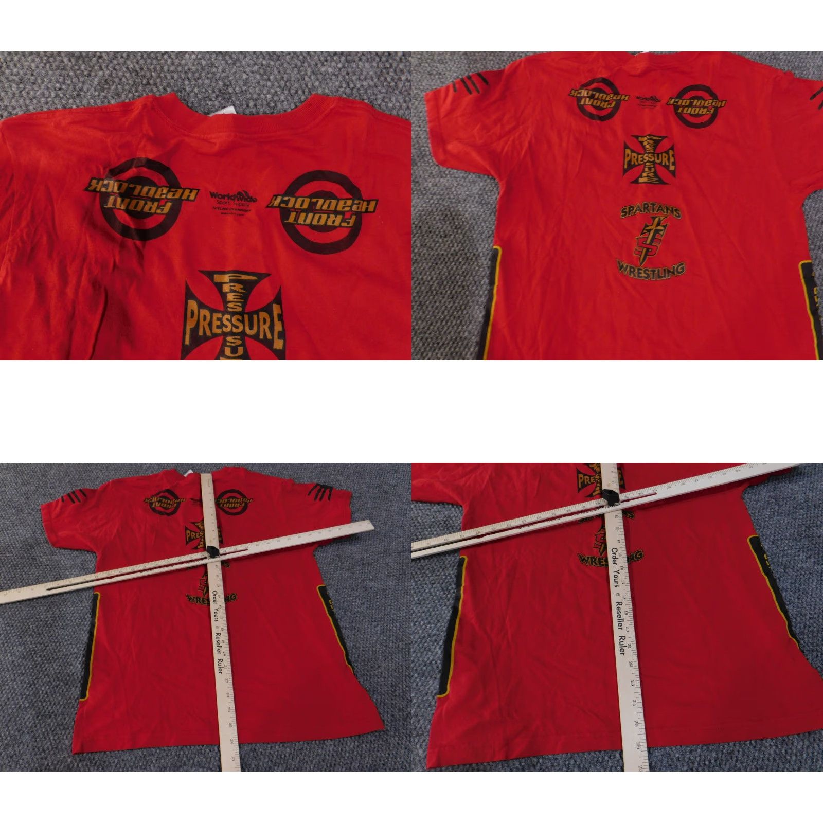 Fruit Of The Loom Wrestling Shirt Mens M Red Cotton Graphic Spartans Bring It 90s University Logo Fruit of the Loom Shirt Mens Size US M / EU 48-50 / 2 - 9 Thumbnail