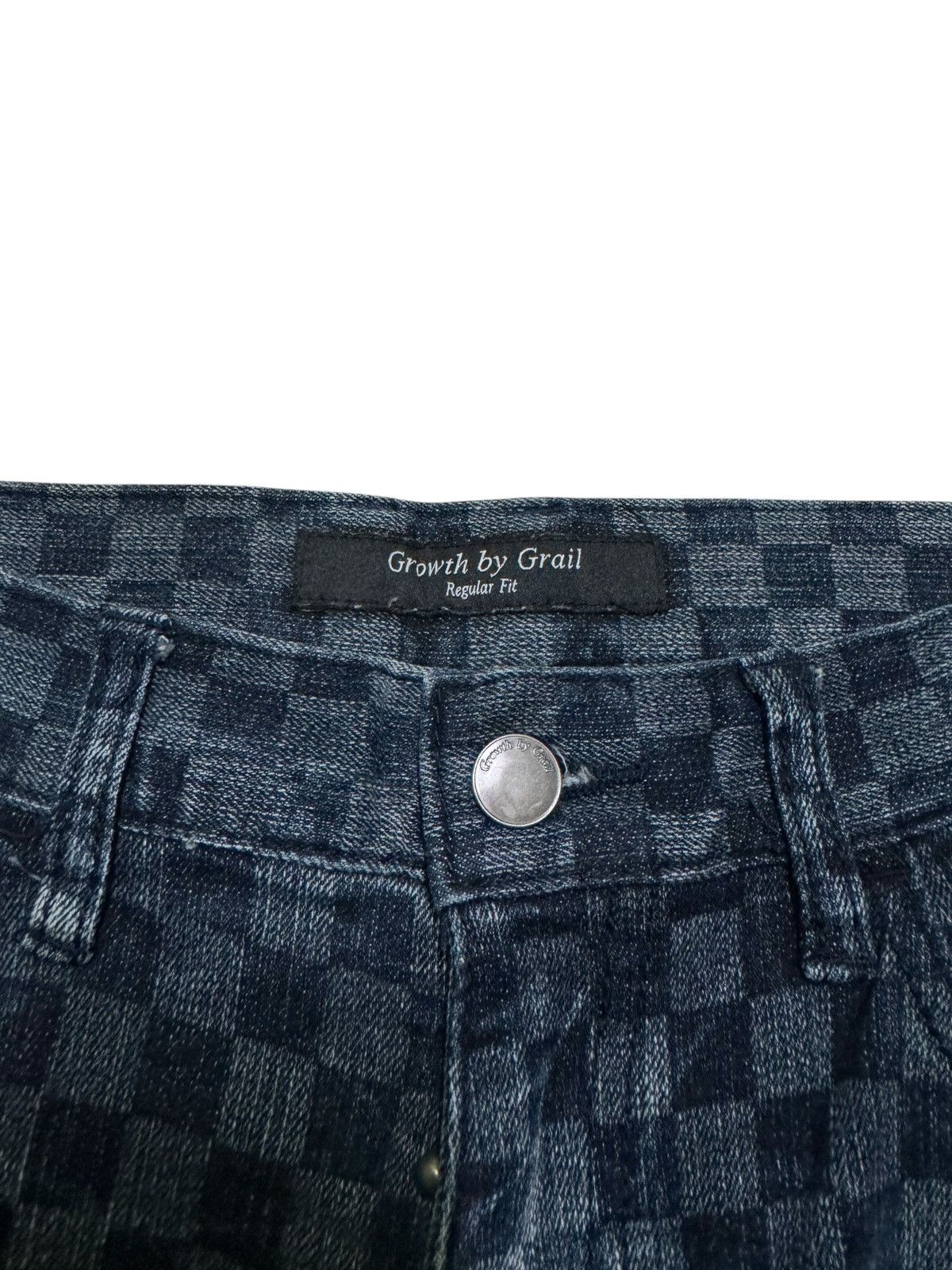 Japanese Brand Growth by Grail Checkerboard Denim Jeans Japan Streetwear Size US 28 / EU 44 - 7 Thumbnail