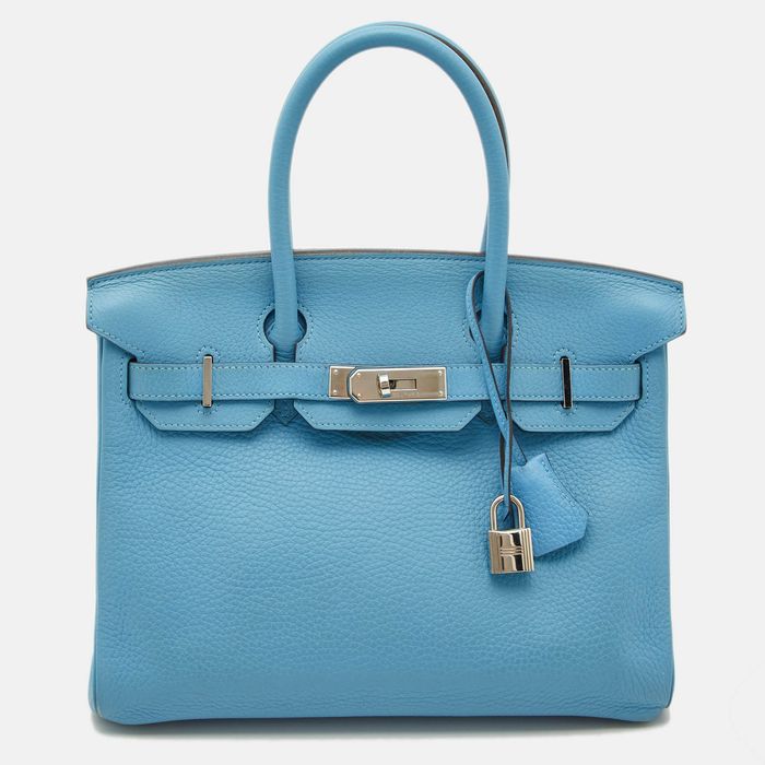 Hermes HERMES Celeste Taurillion Clemence Leather Palladium Finish ...