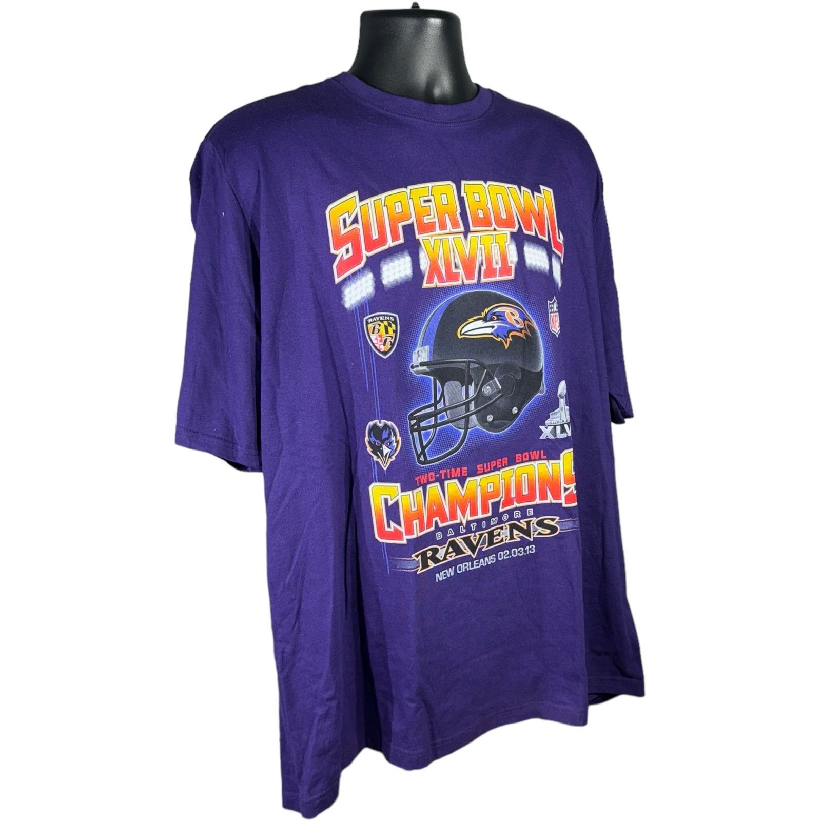 Jerzees Baltimore Ravens Super Bowl XLVII Champs 2012 NFL Tee Size US XL / EU 56 / 4 - 4 Thumbnail